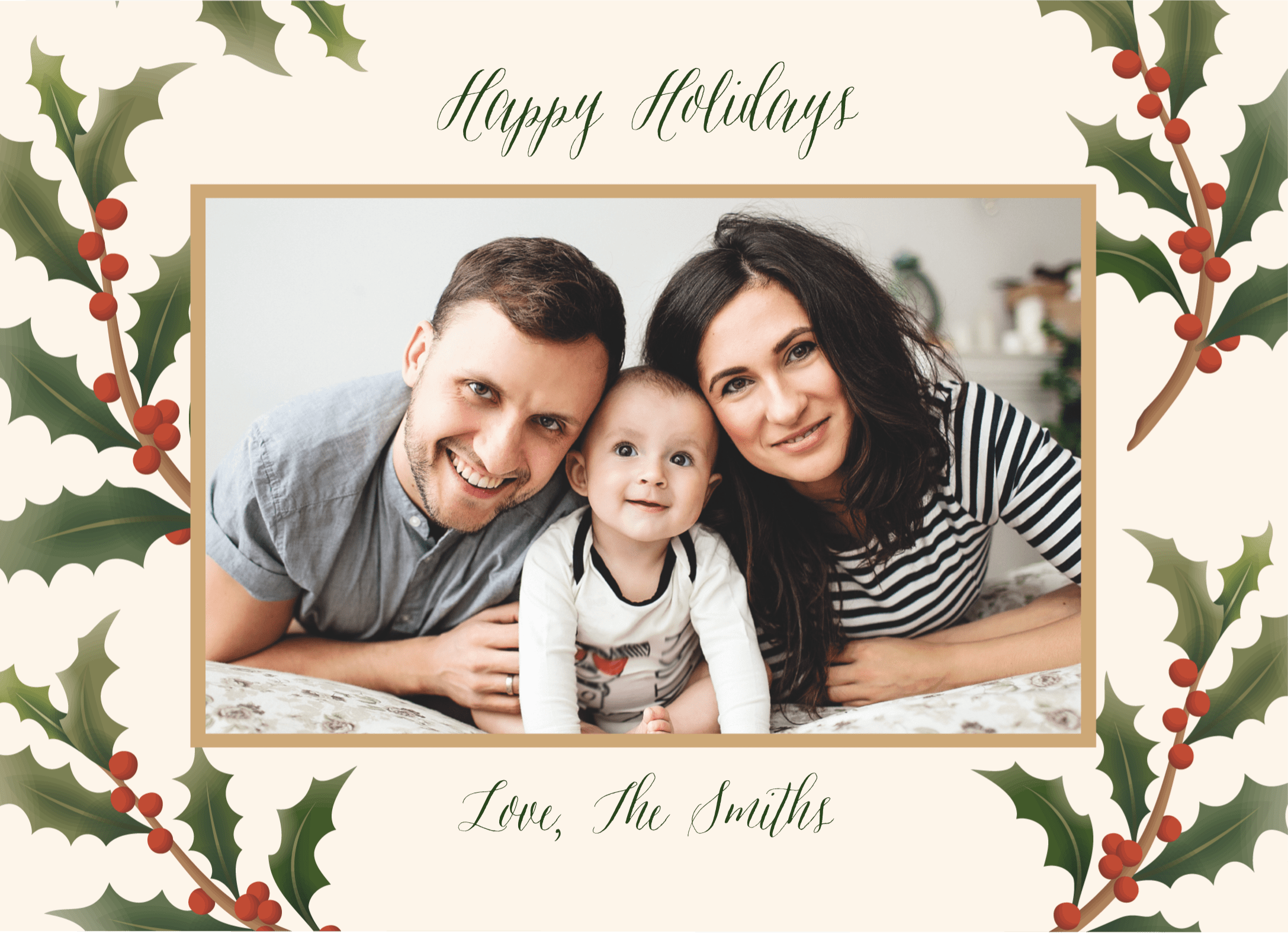 Festive Holiday Holly Frame