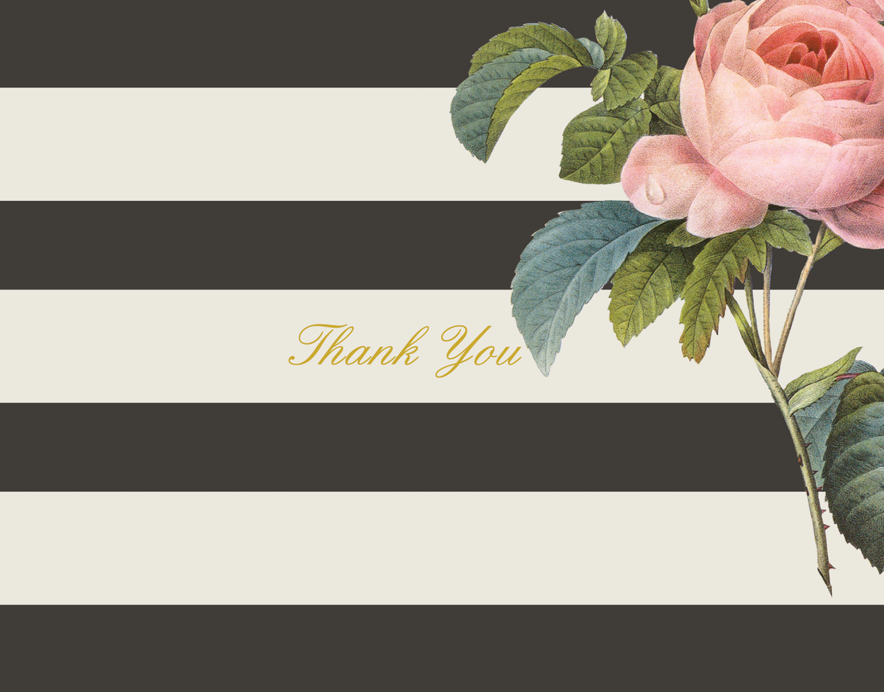 Floral Stripe Thank You