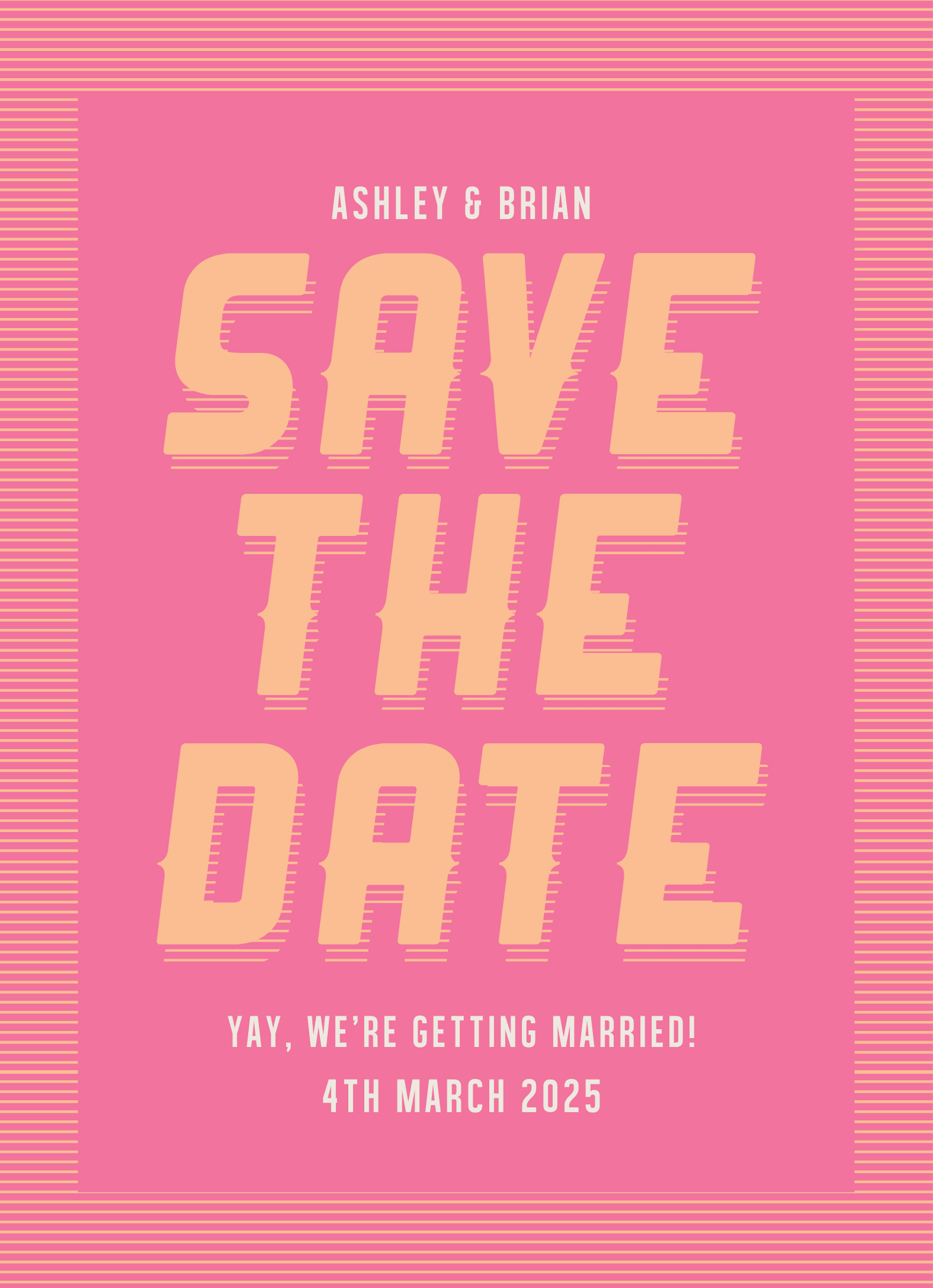 Pink & Coral Save The Date