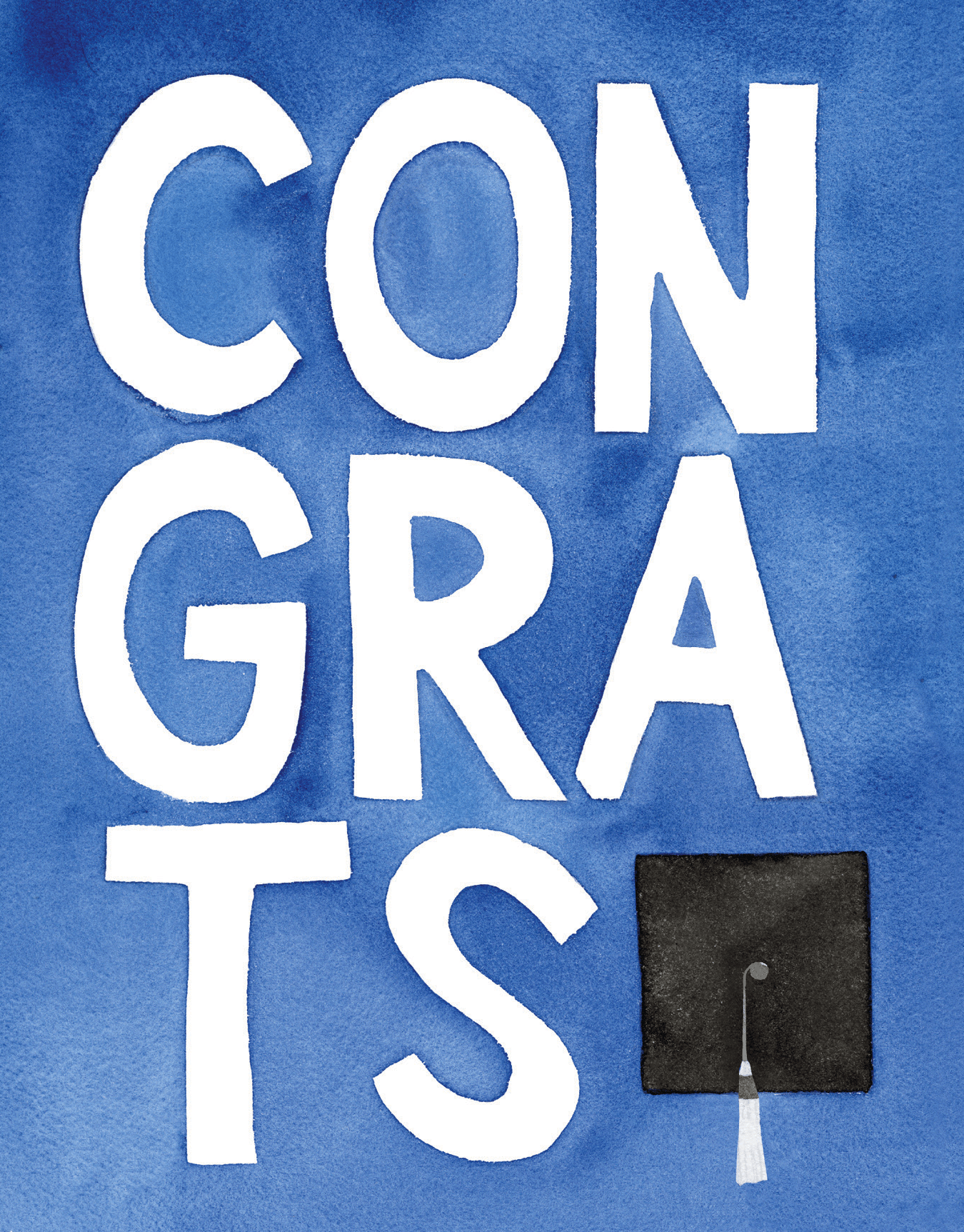 Blue Congrats Grad