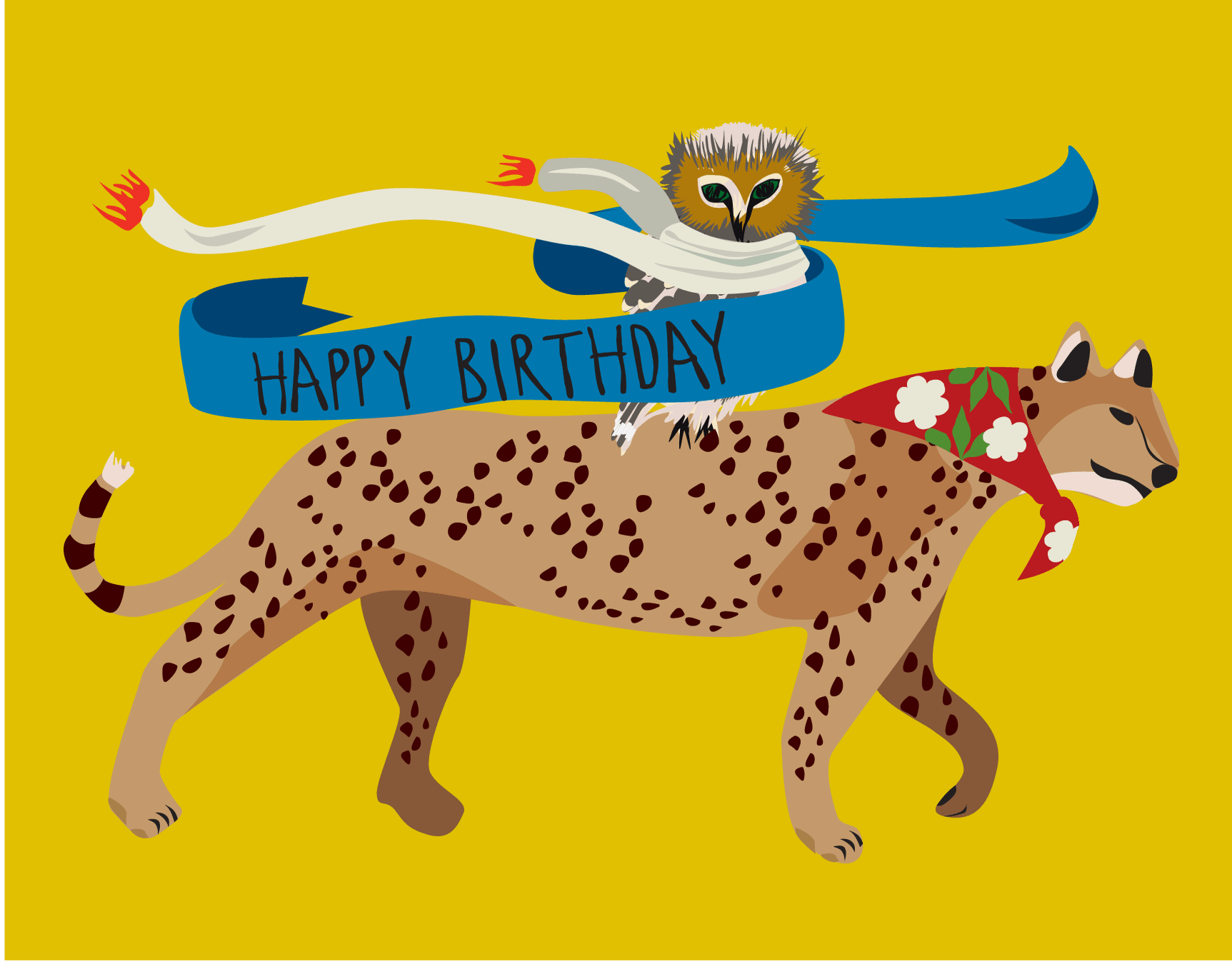 Cheetah And Owl Birthday
