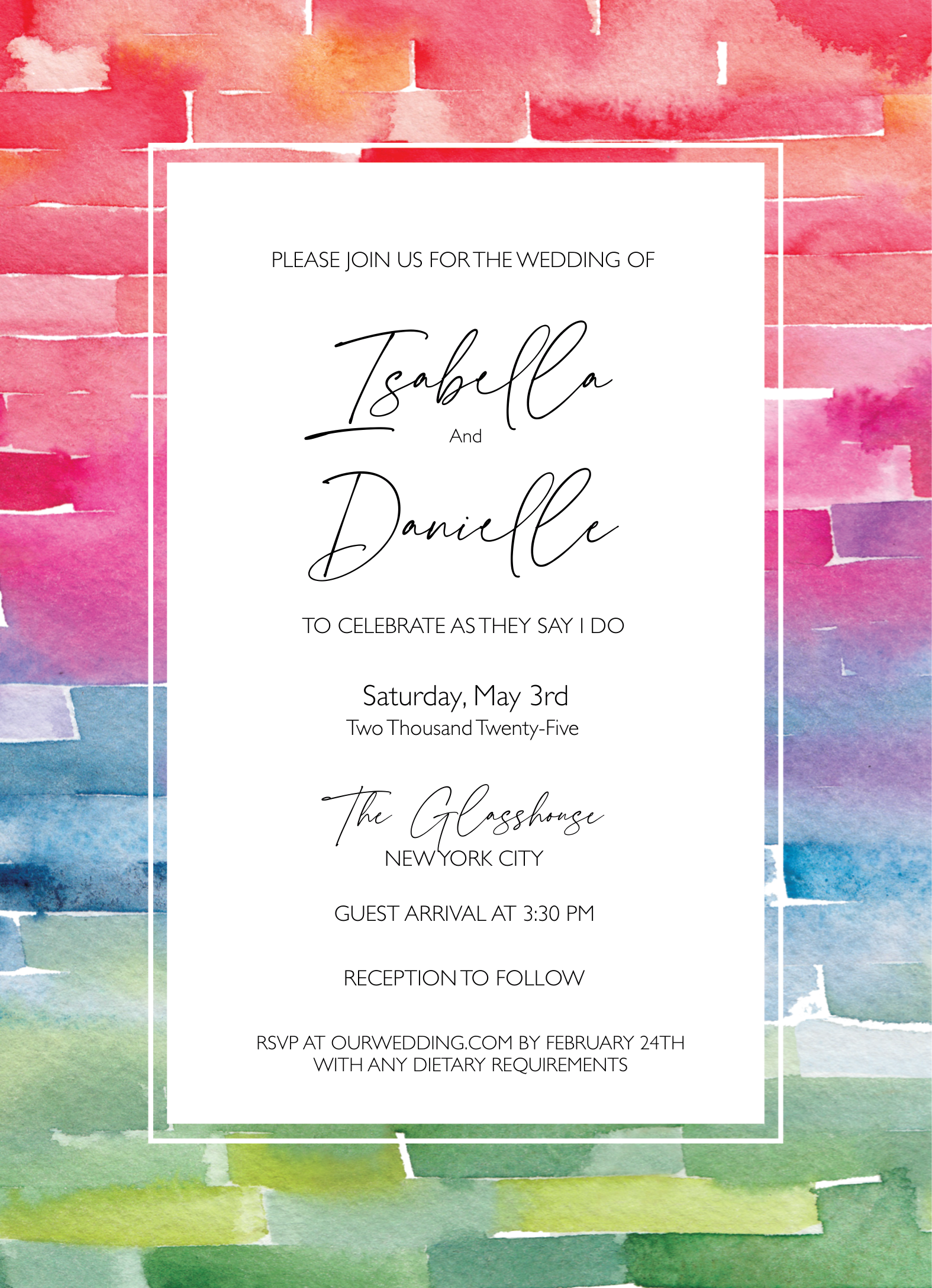 Watercolor Rainbow Wedding