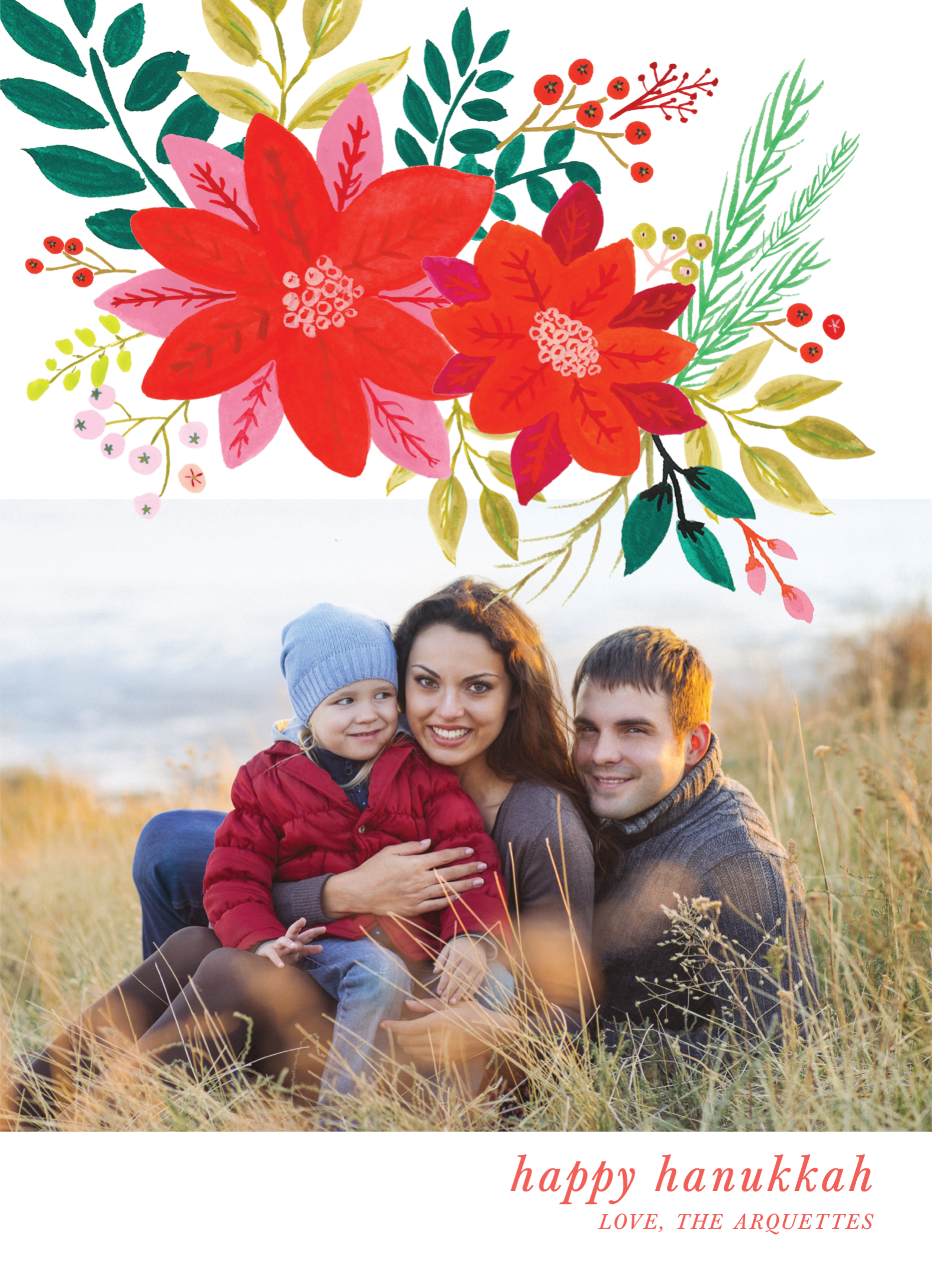 Poinsettia Overlay Hanukkah