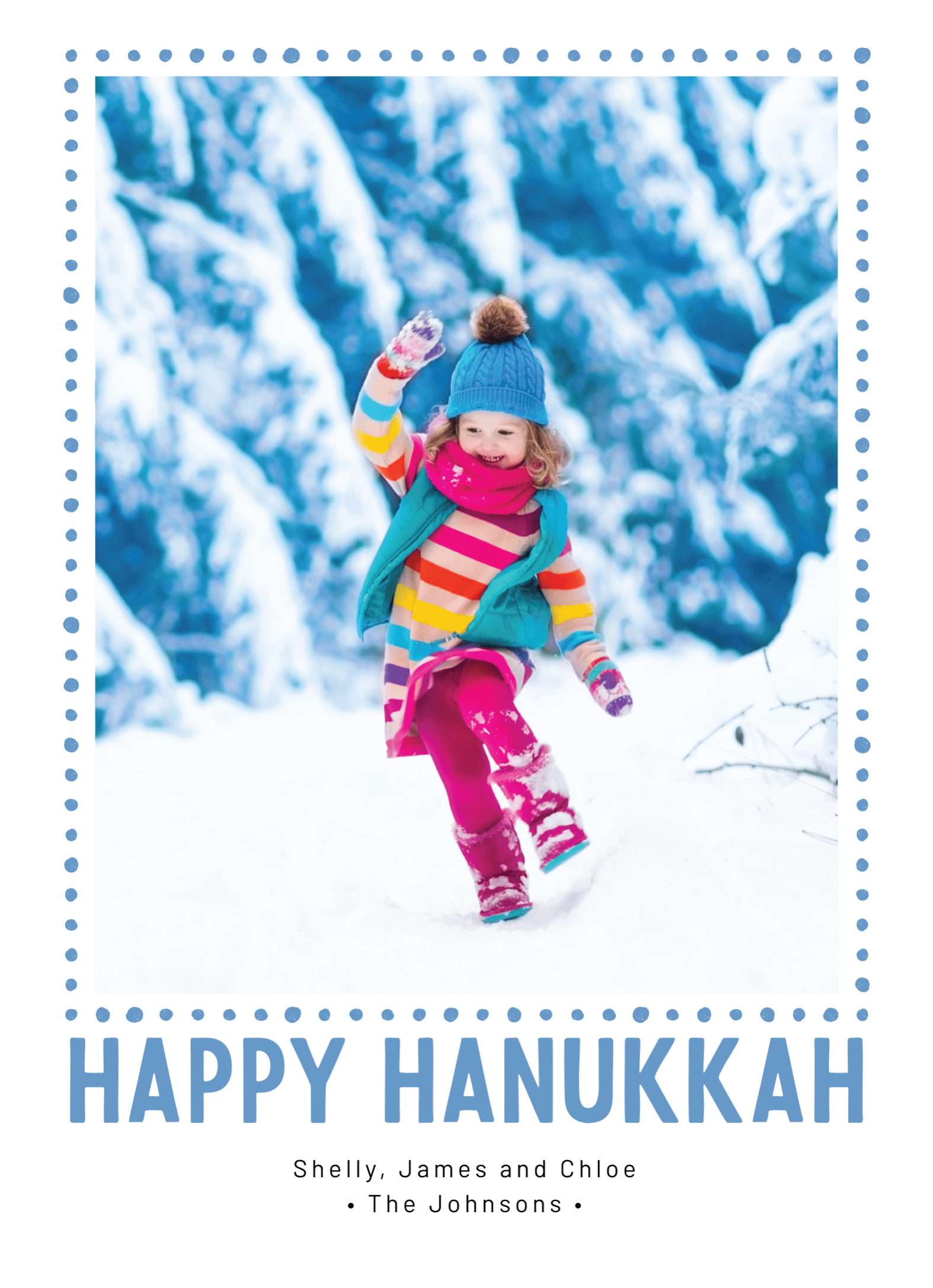 Blue Dot Hanukkah Frame