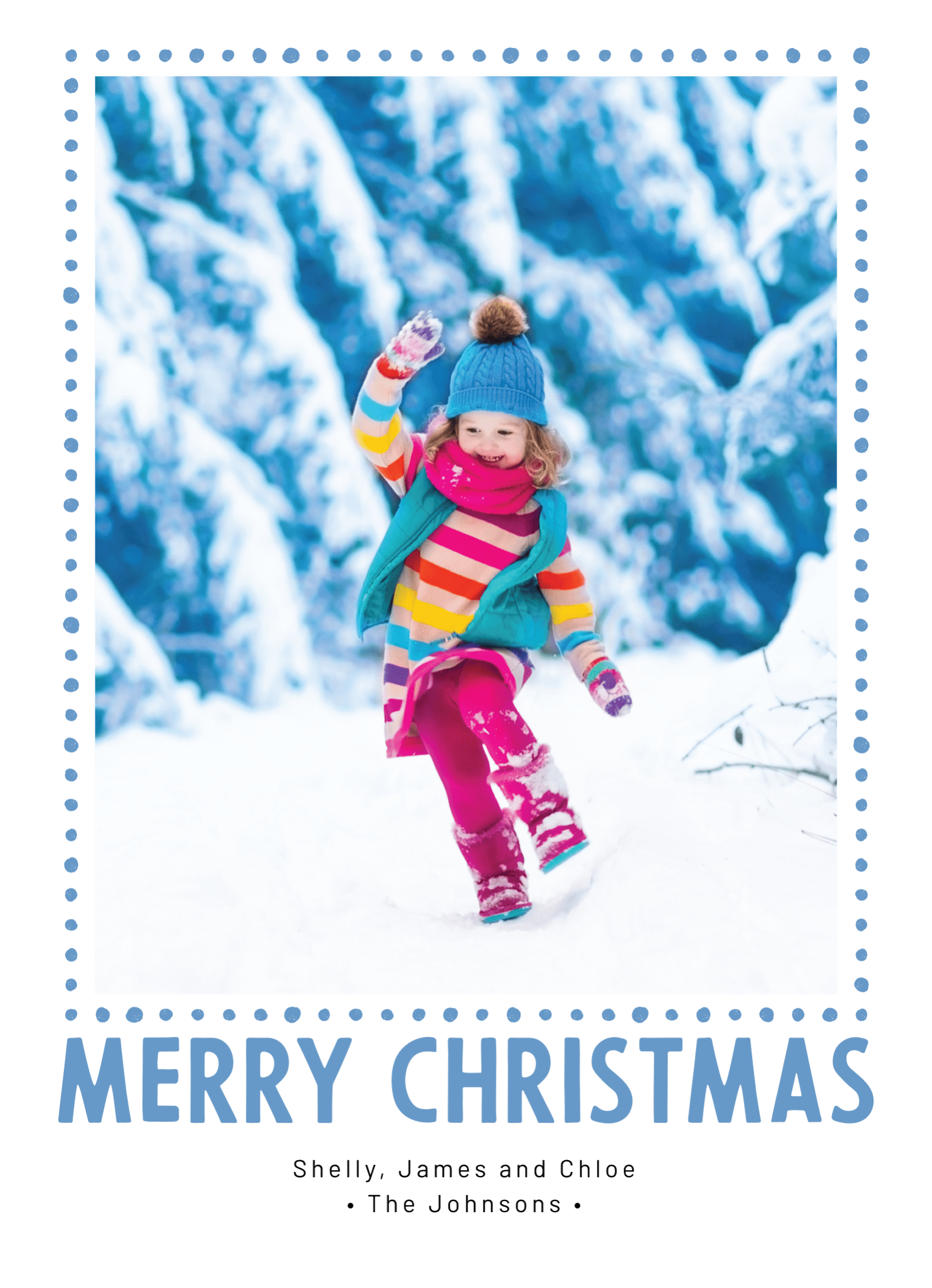 Blue Dot Christmas Frame