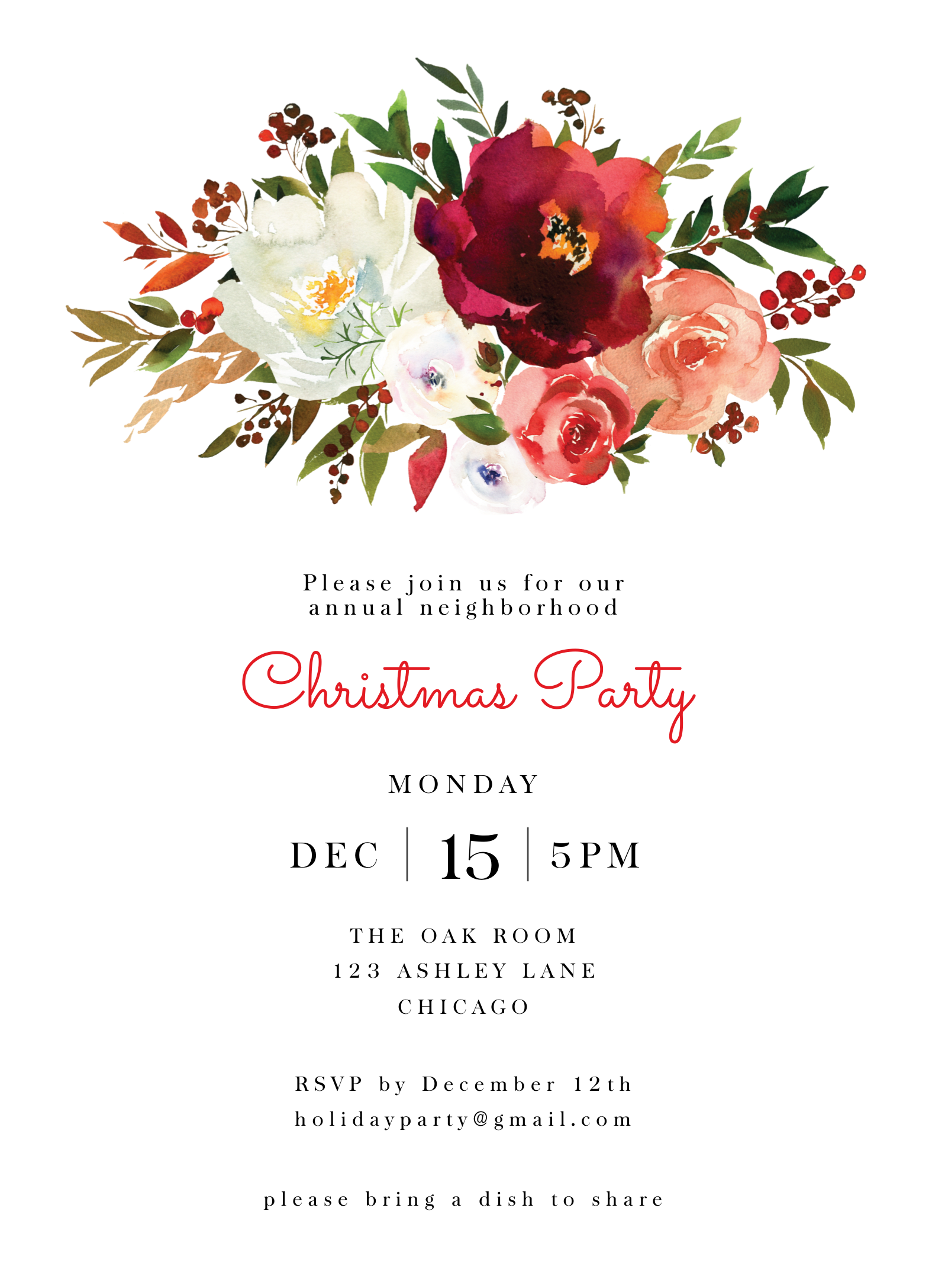 Christmas Floral Party