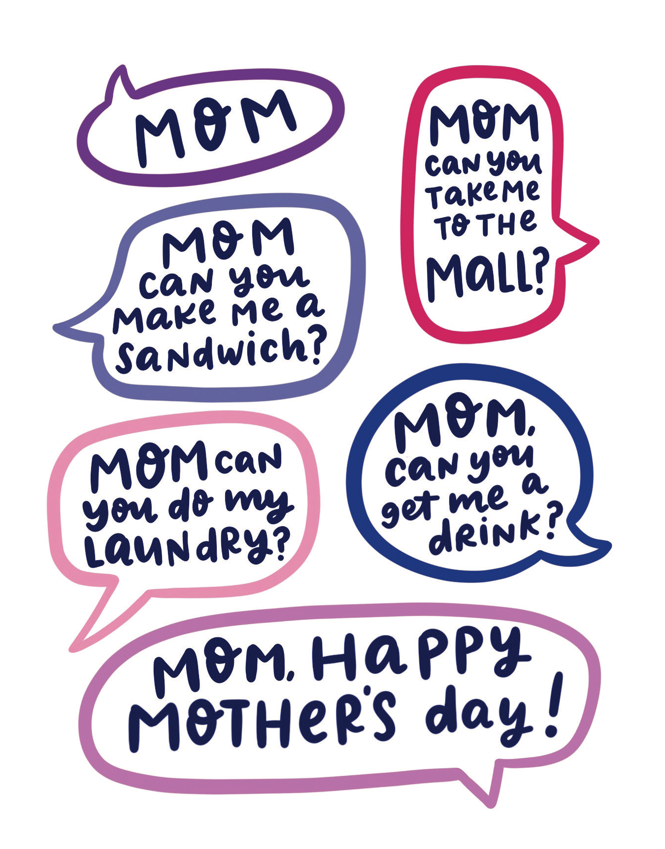 Mother's Day Talk Bubbles