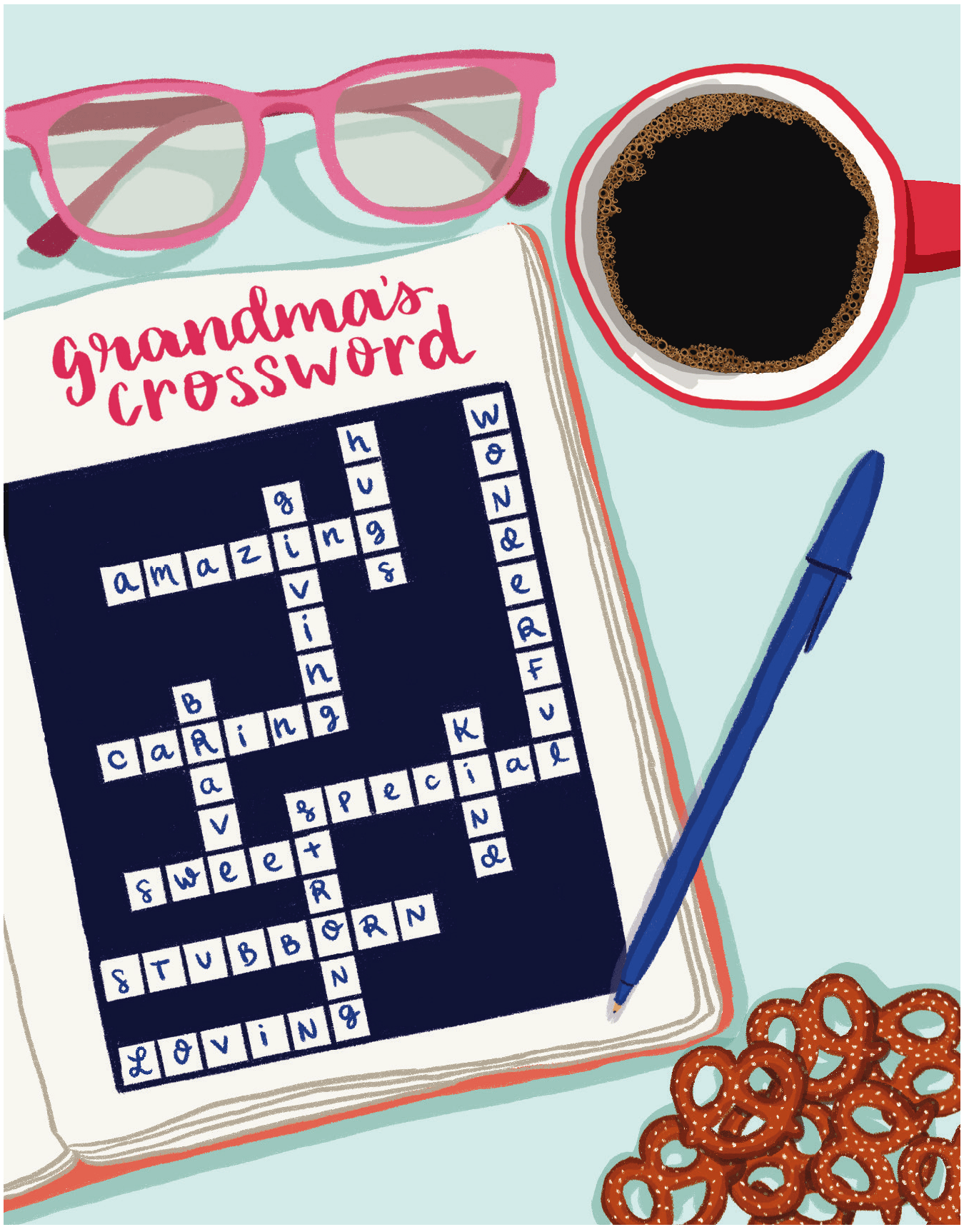 Grandmas Crossword by Grey Street Paper Postable