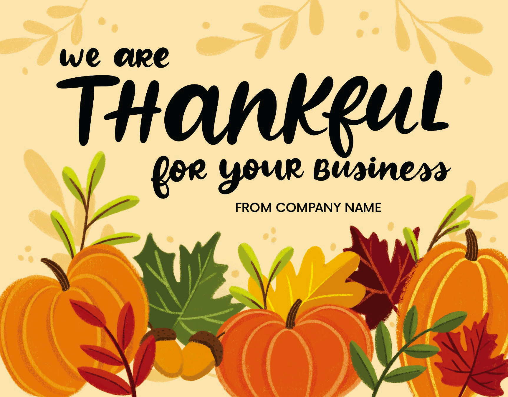 Thankful For Your Business Thanksgiving Business Card | Postable | Postable