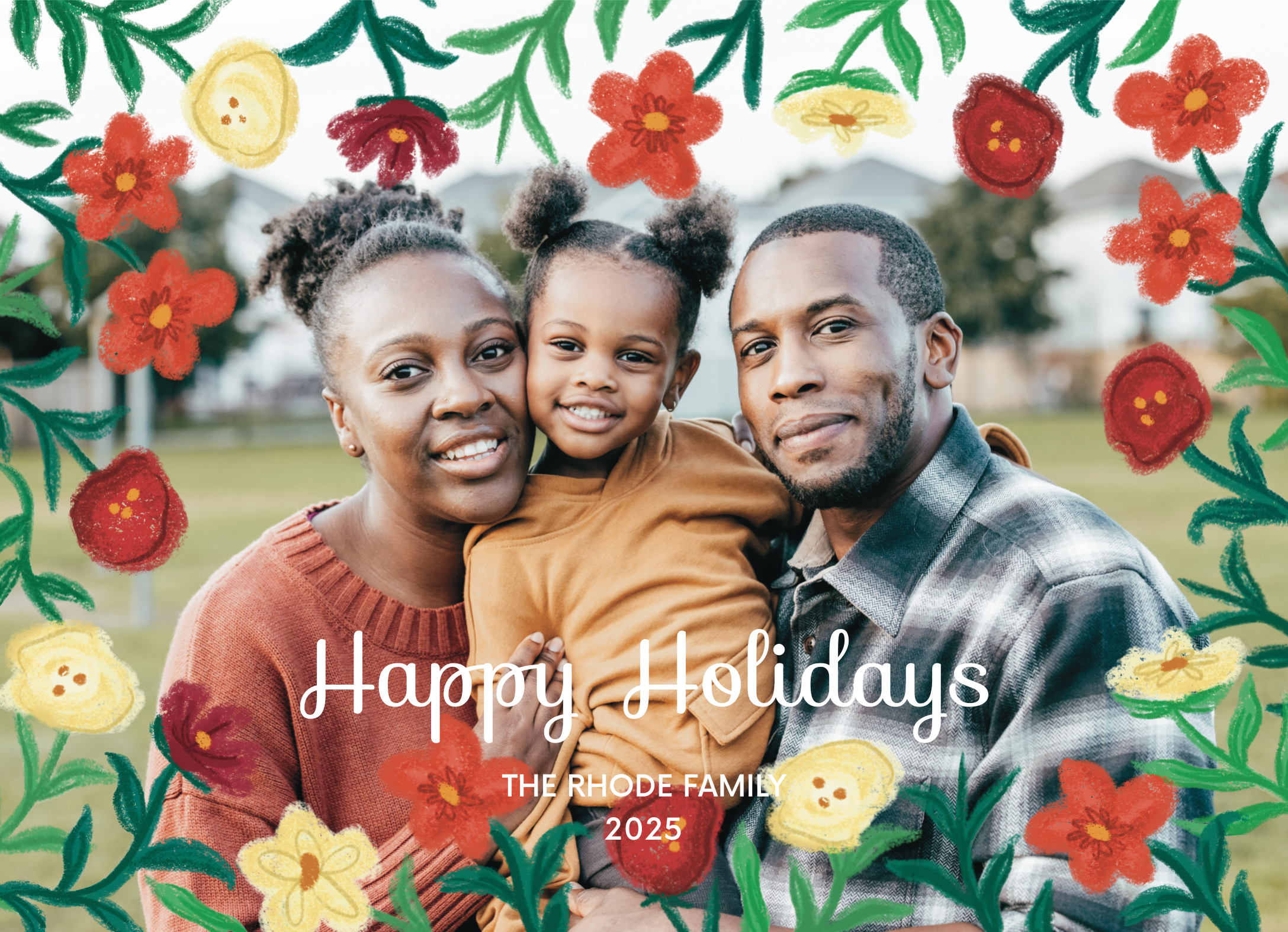Festive Flower Holiday Frame