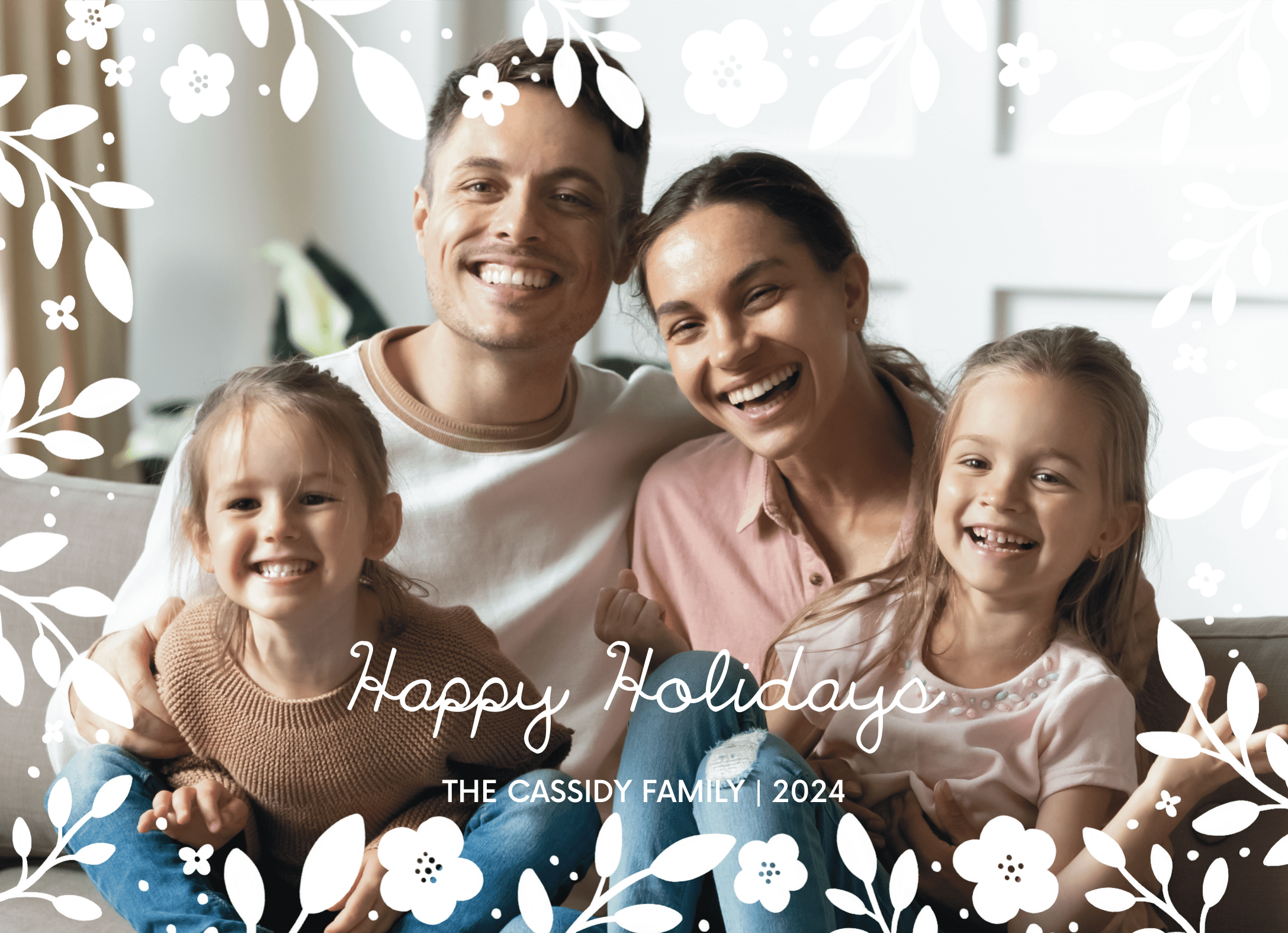 Holiday White Flower Frame
