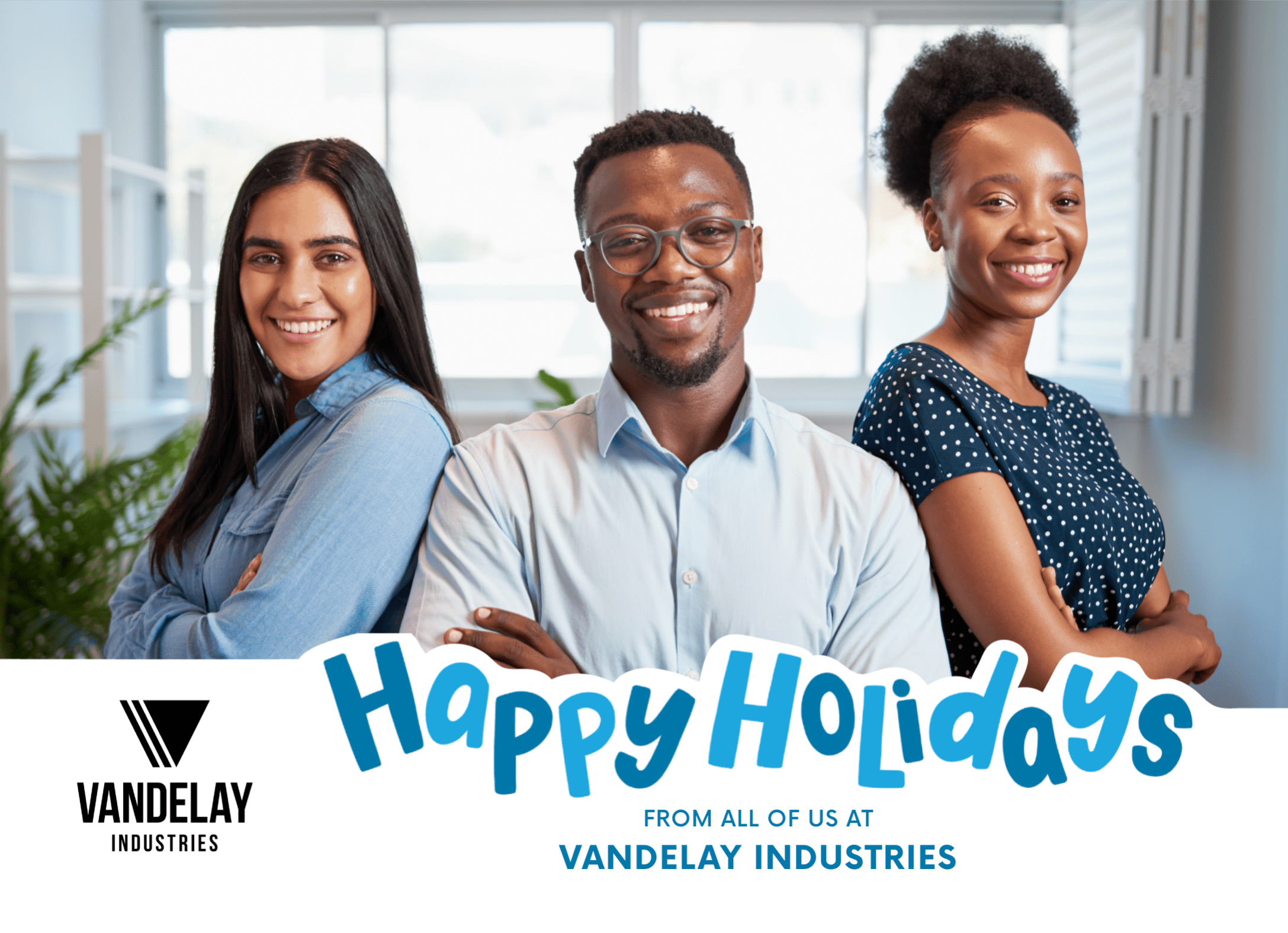 Happy Holidays Blue Business