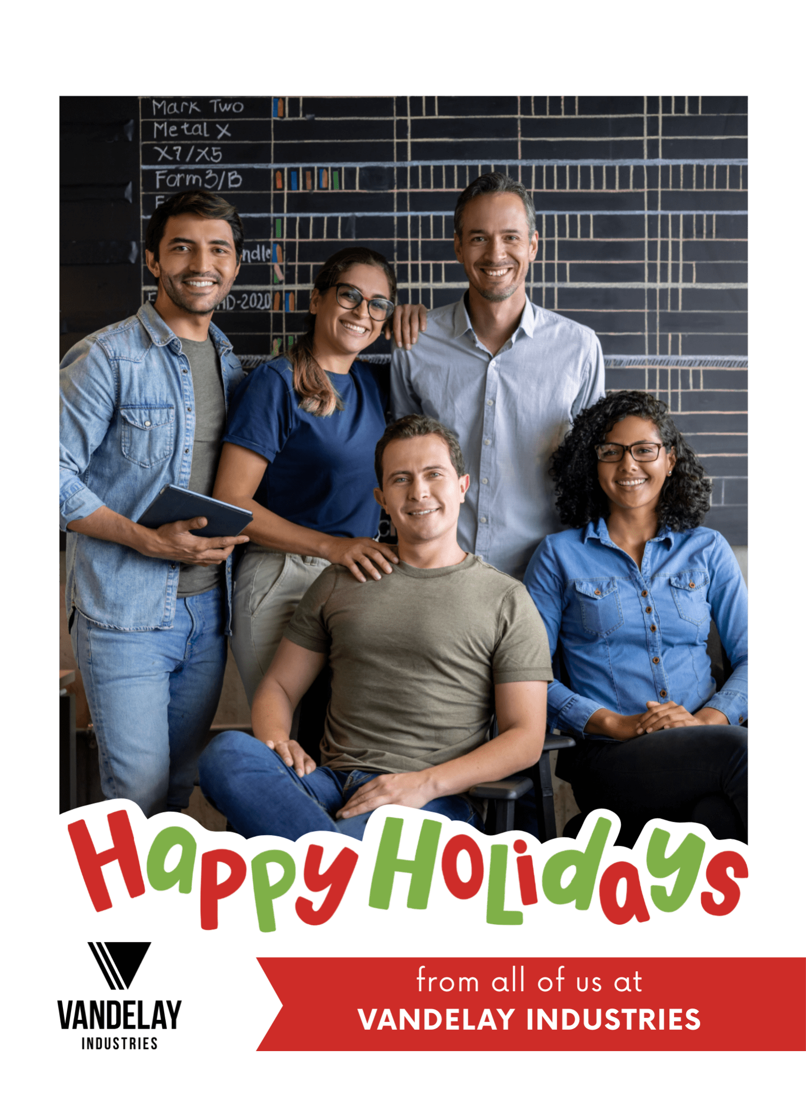 Happy Holidays Red Business Portrait