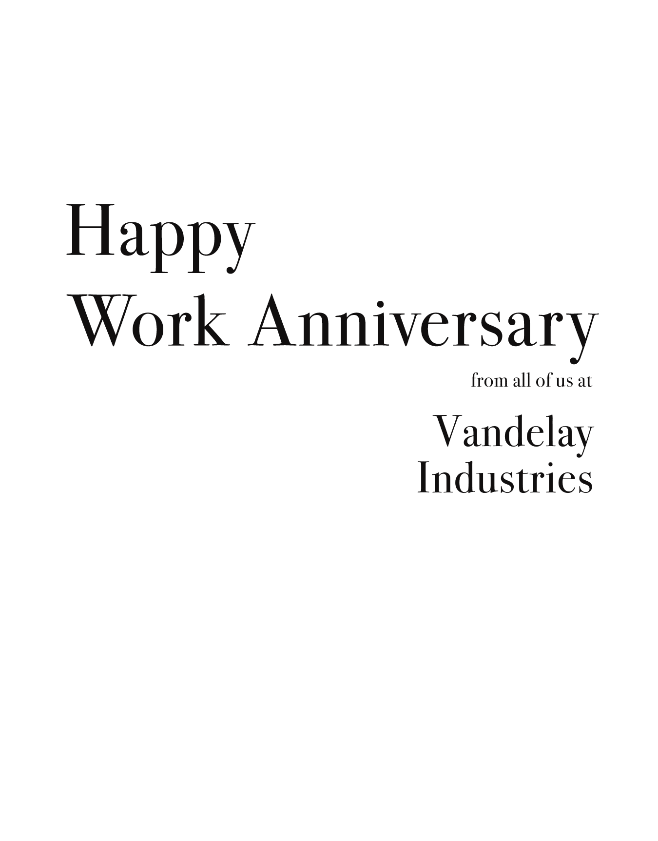 Work Anniversary Simple Serif