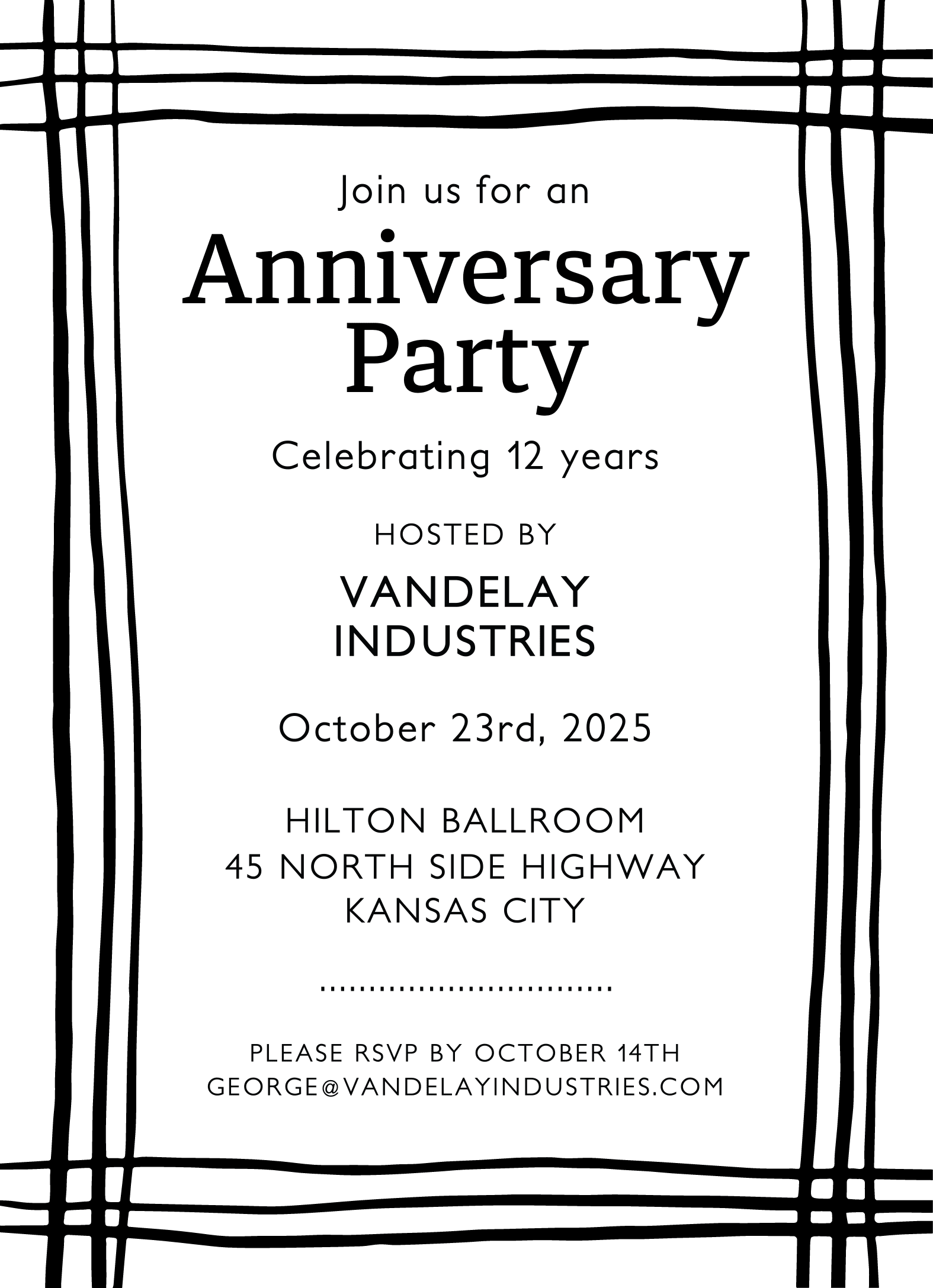 Black Lines Invite