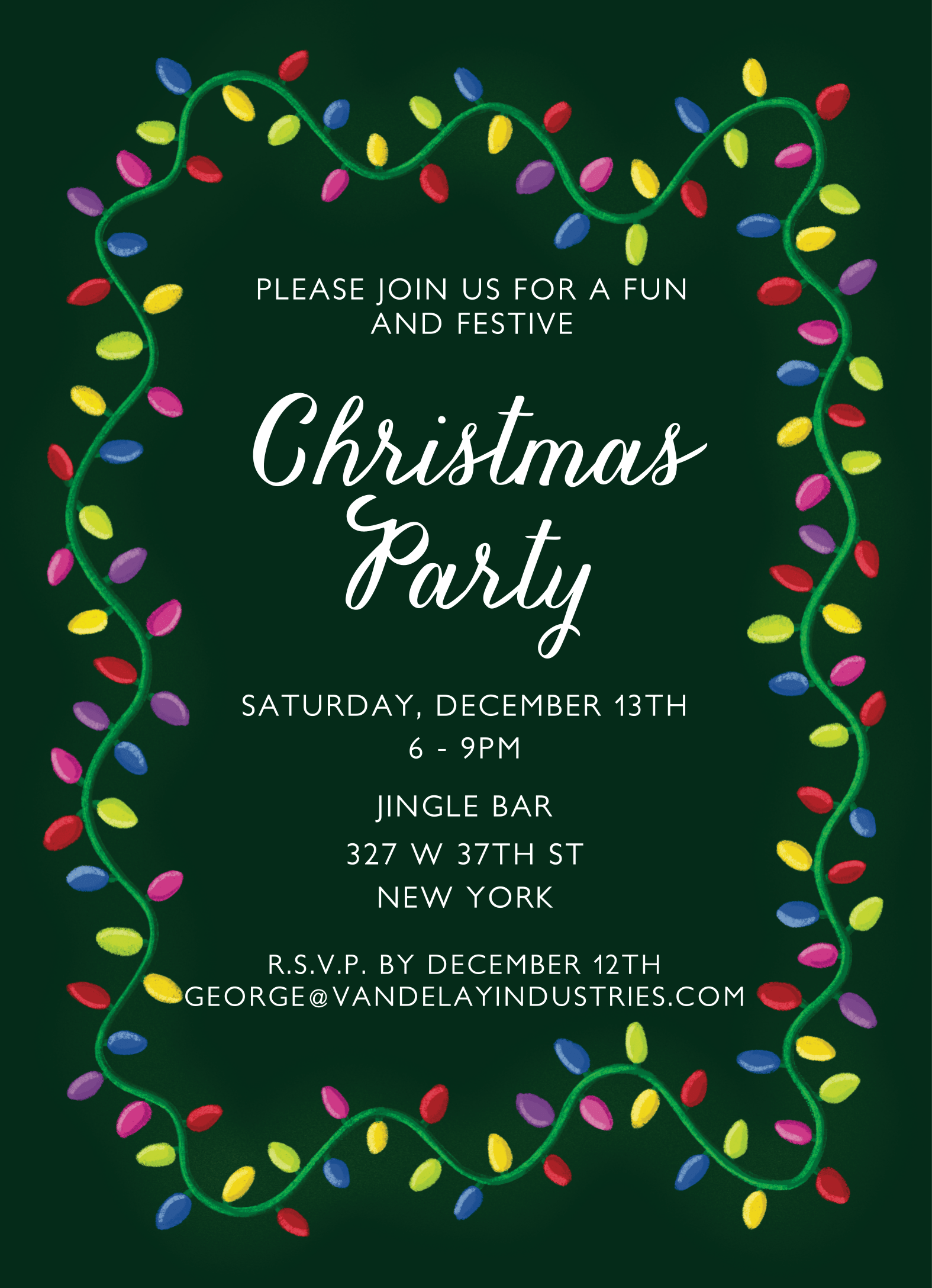 Lights Holiday Invite
