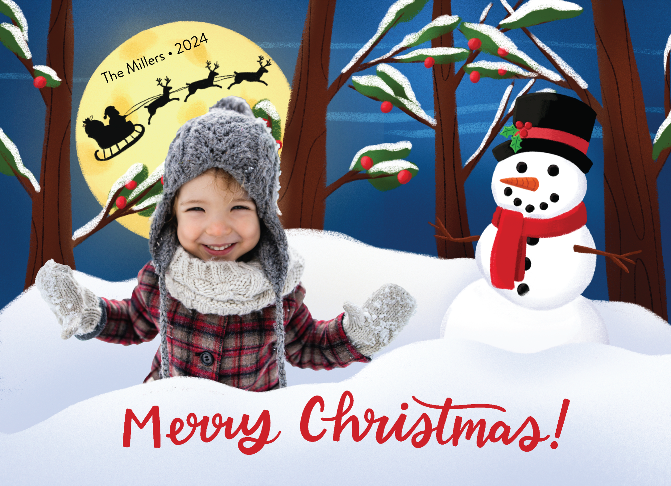 Christmas Snowman Scene
