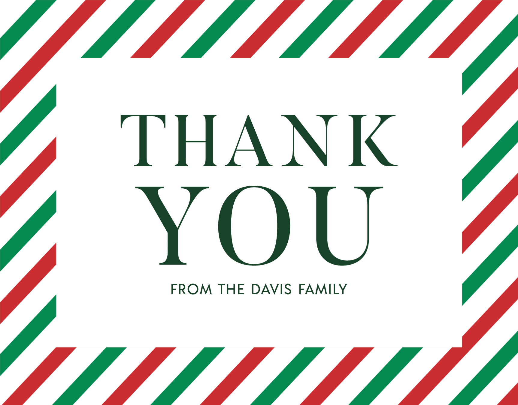 Christmas Stripes Thank You