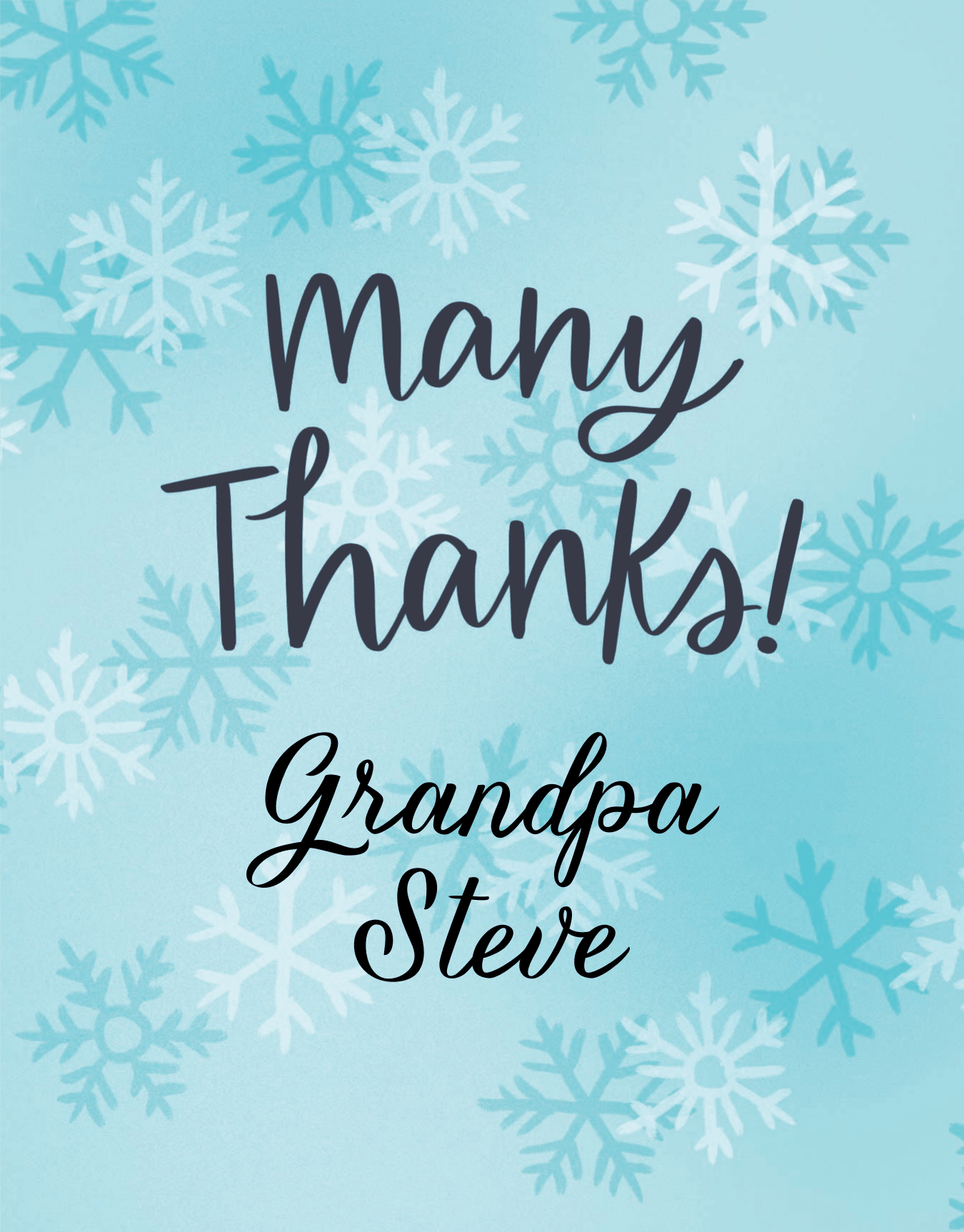 Custom Snowflake Thanks