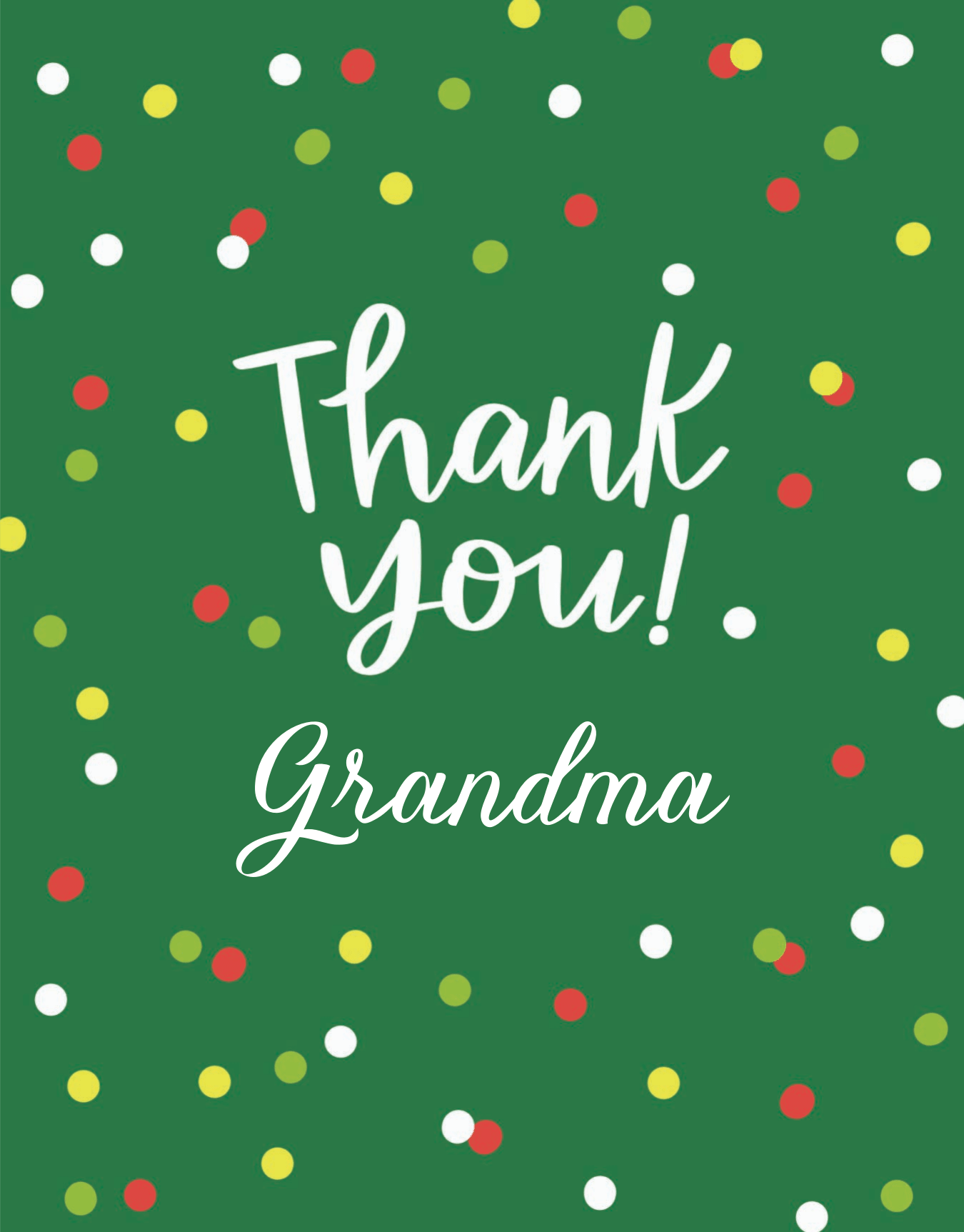 Green Confetti Custom Thank You