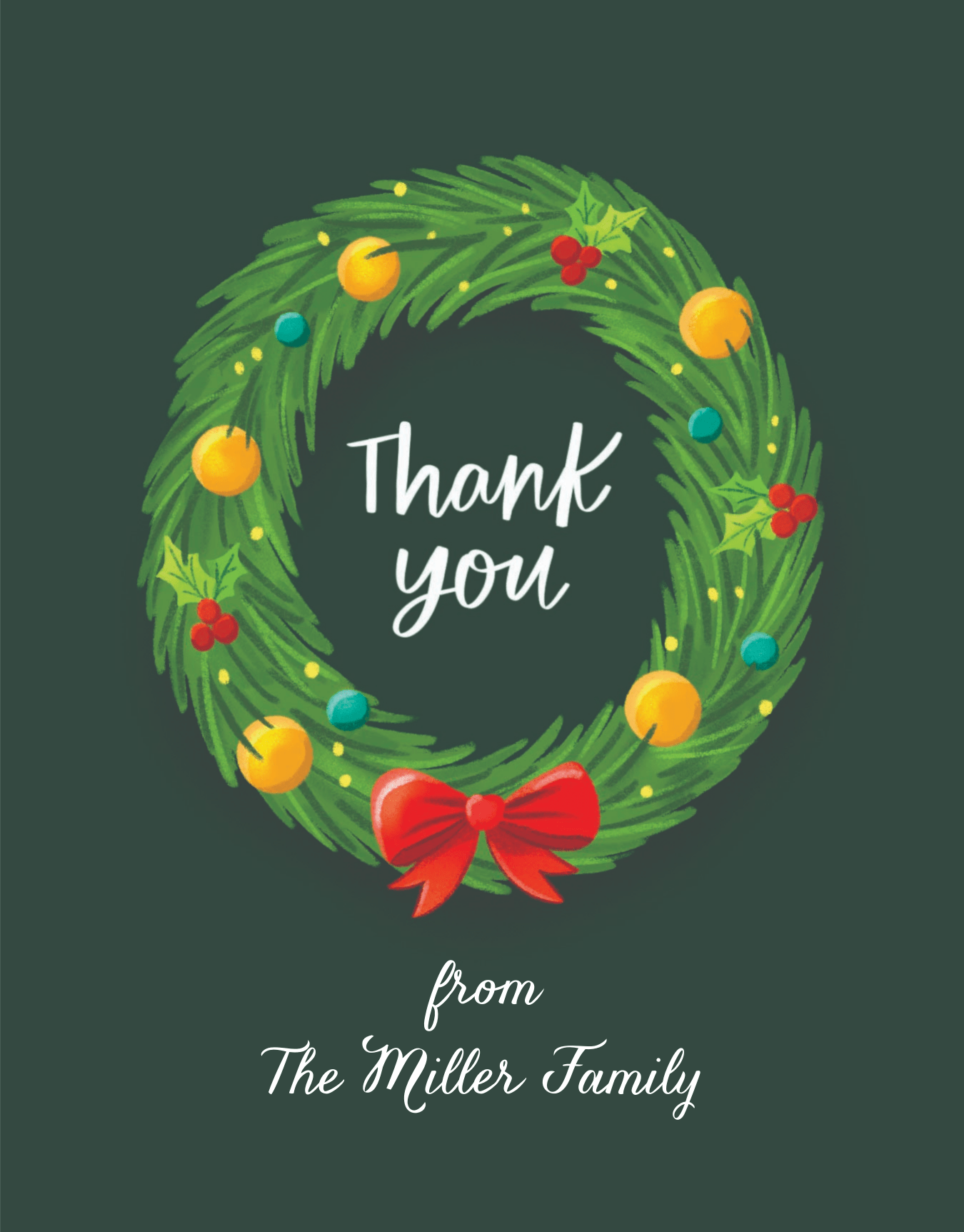 Holiday Wreath Thank You