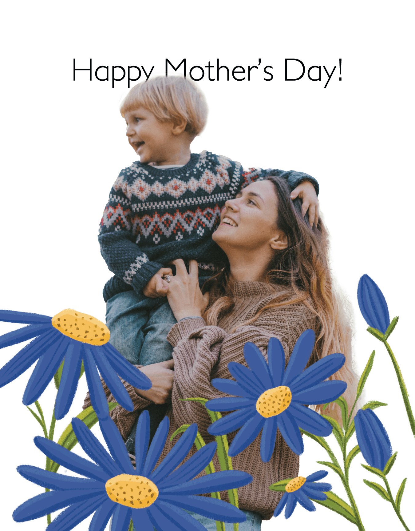 Blue Flowers Mom