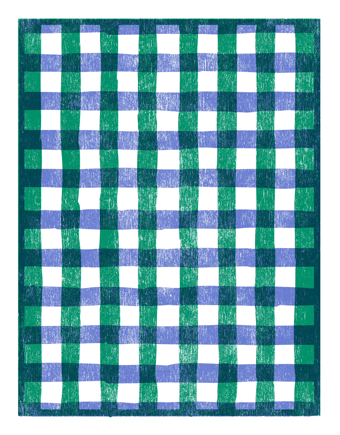 Gingham Blue & Green