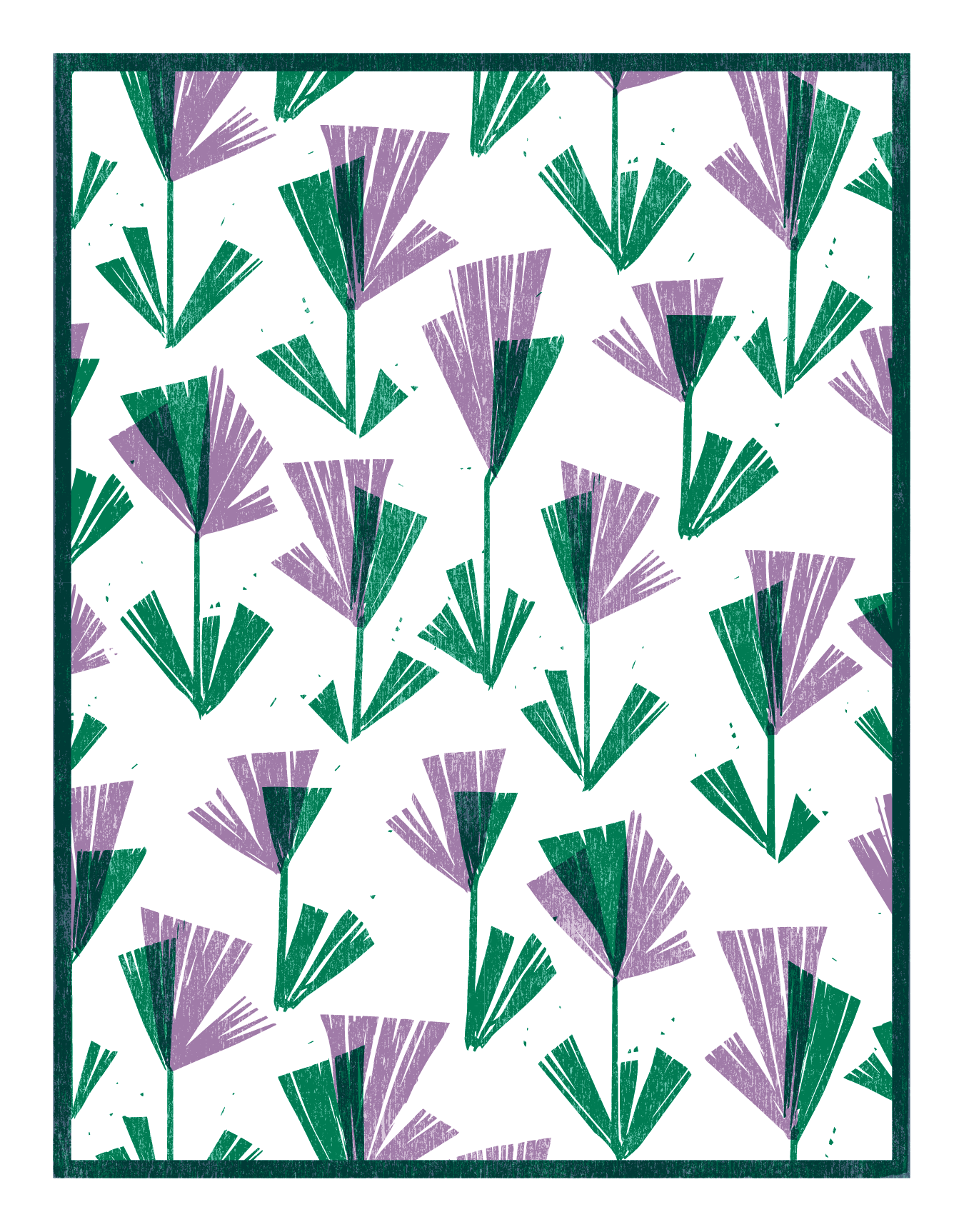 Triangle Directional Floral Green