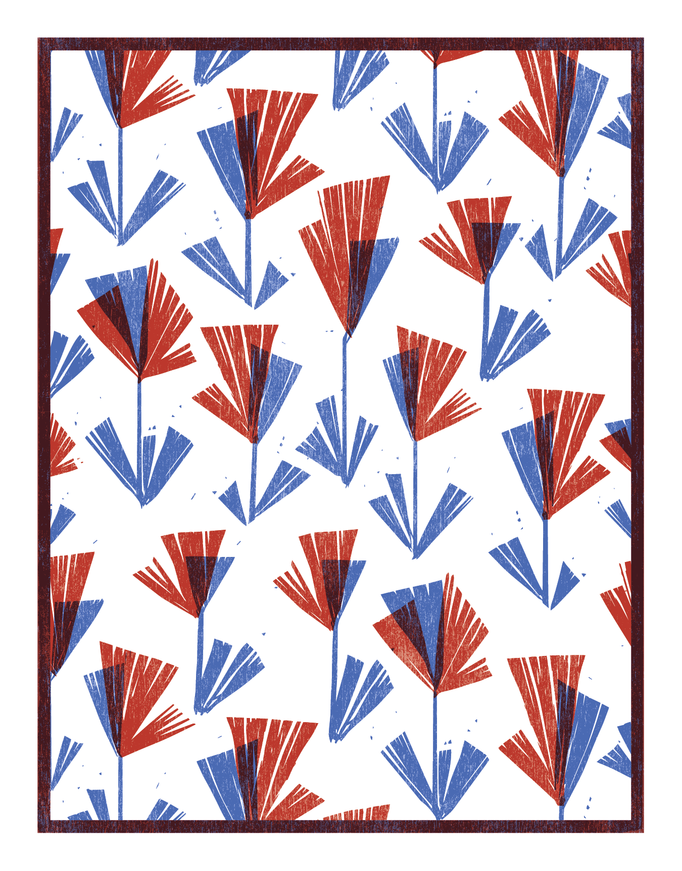 Triangle Directional Floral Red