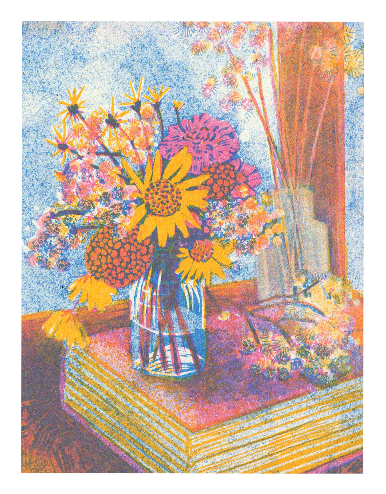 Still Life with Books And Flowers