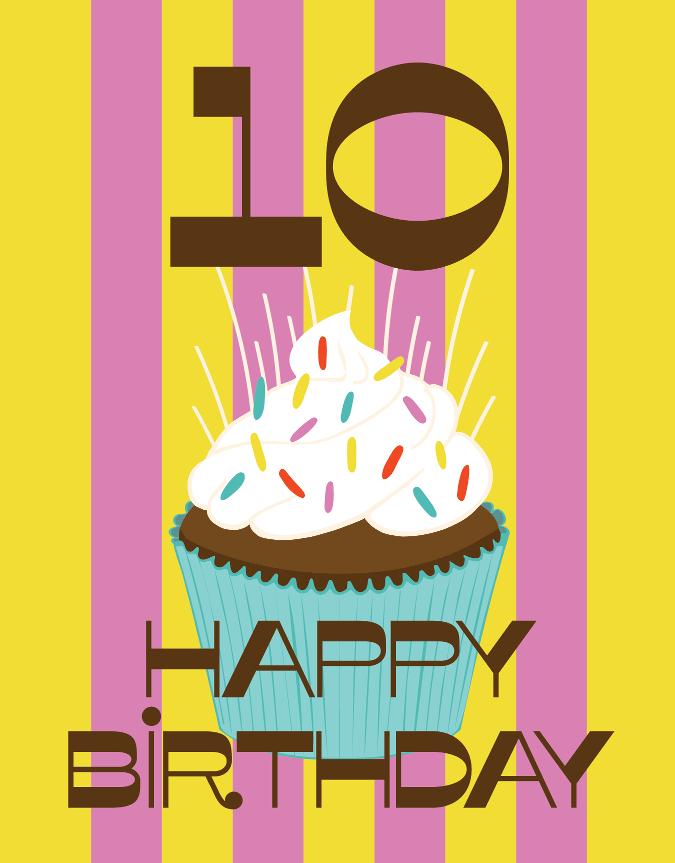 Custom Number Cupcake