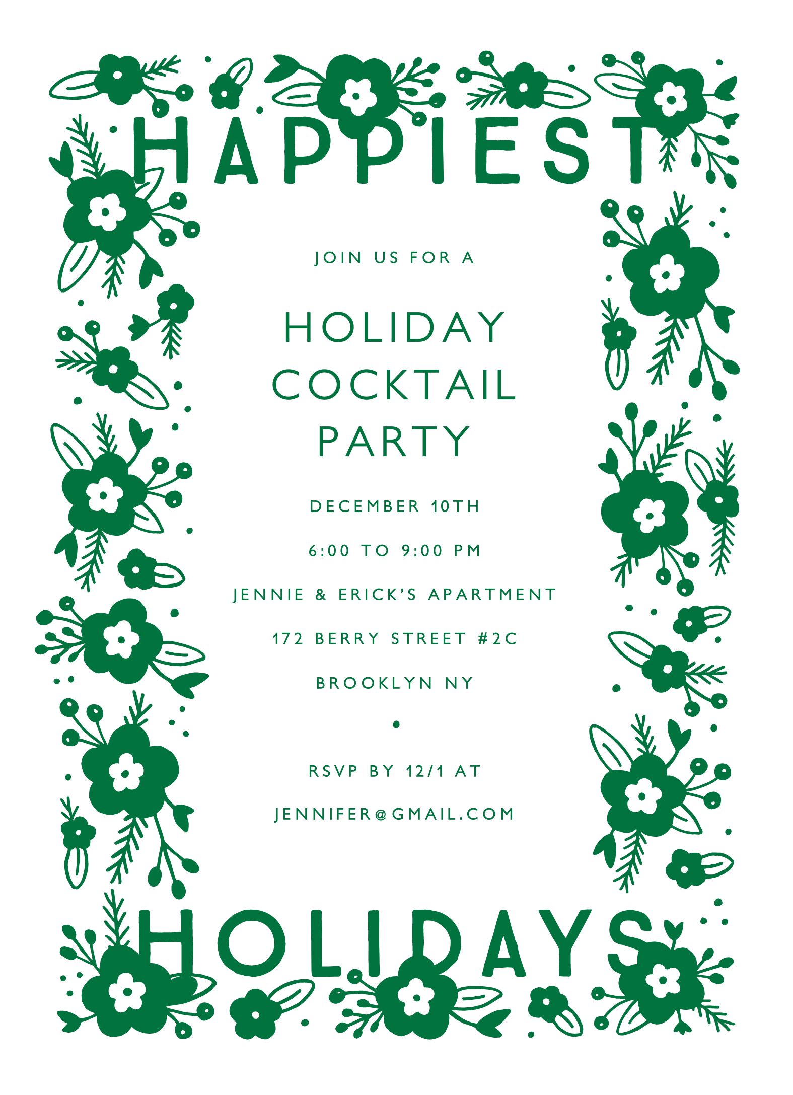Happiest Holidays Invite