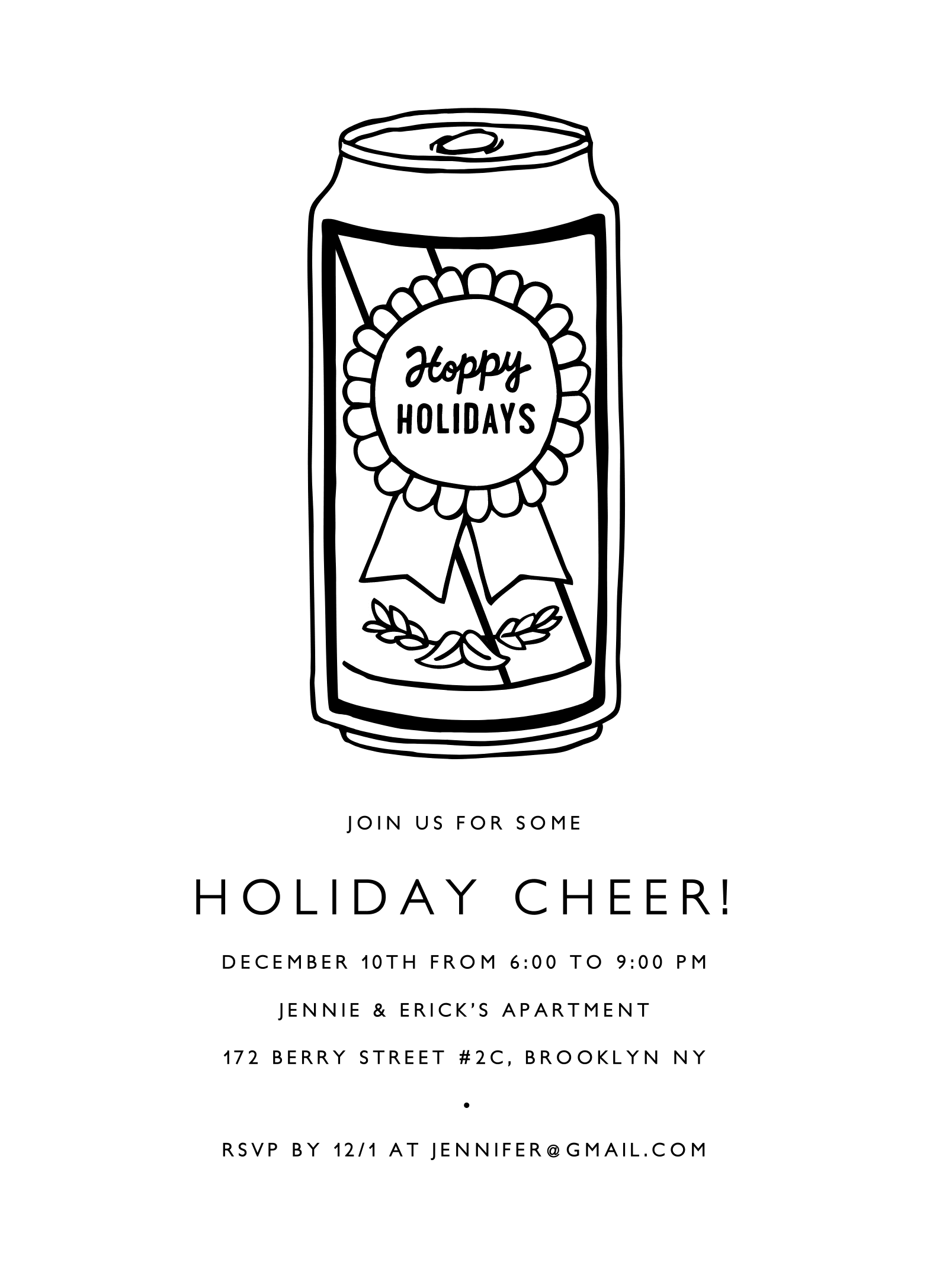 Hoppy Holidays Invite
