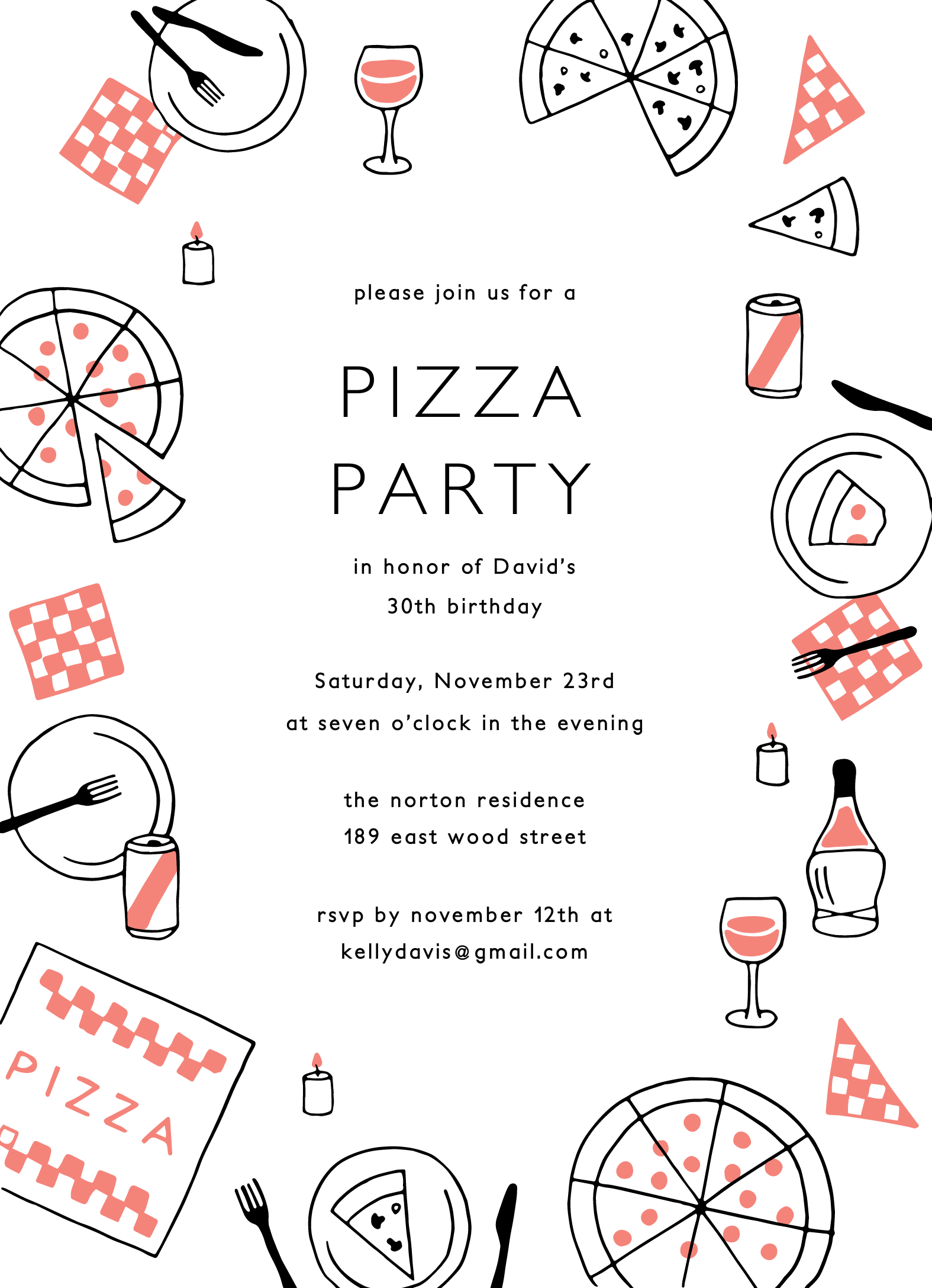 Pizza Party Invite