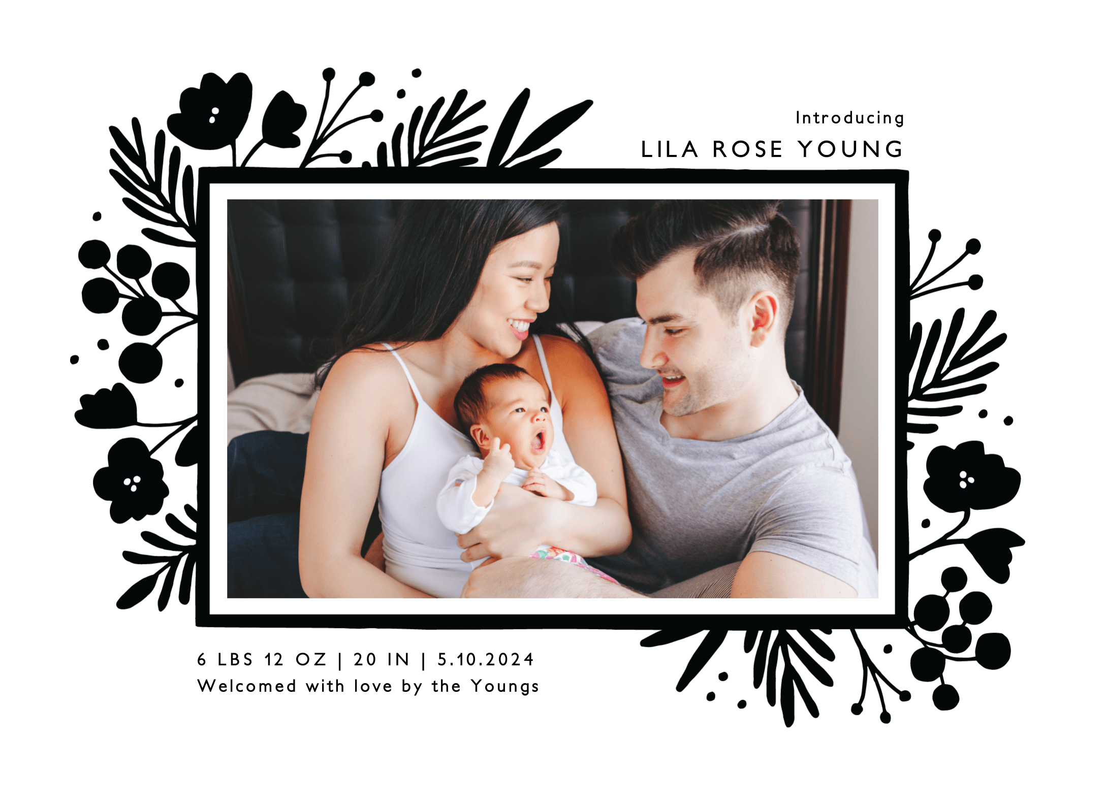 Floral Frame Announcement