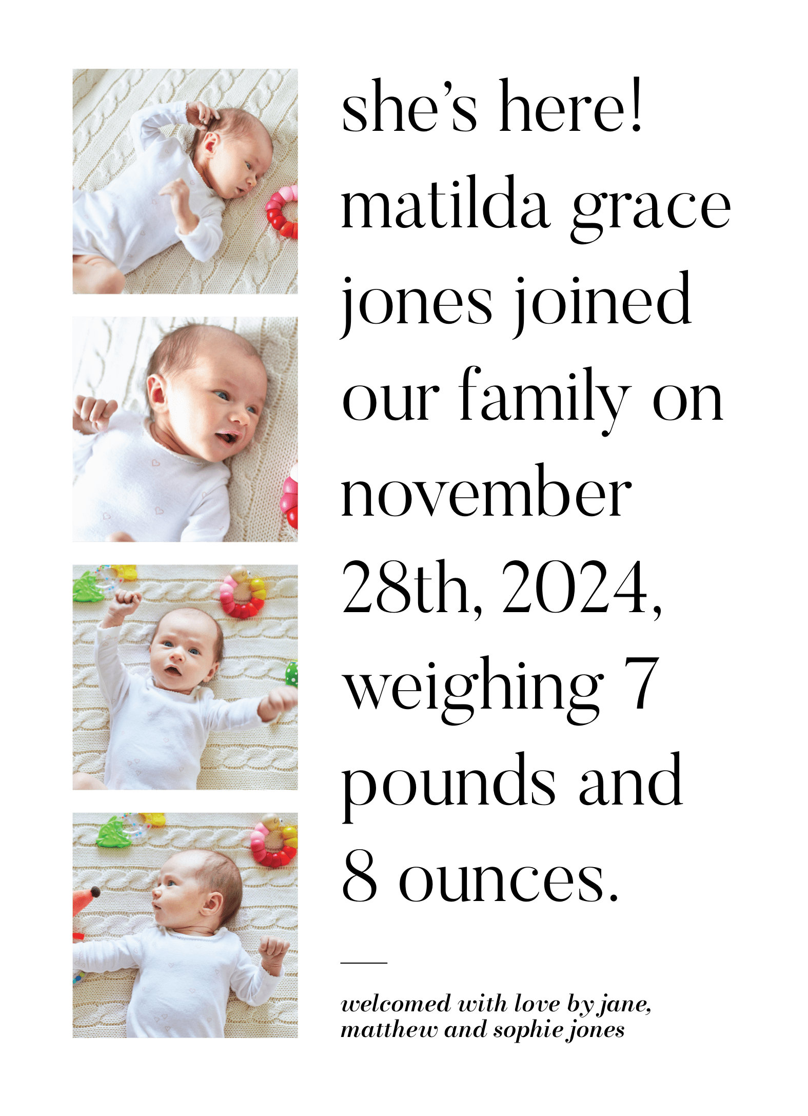 Stacked Photo Announcement