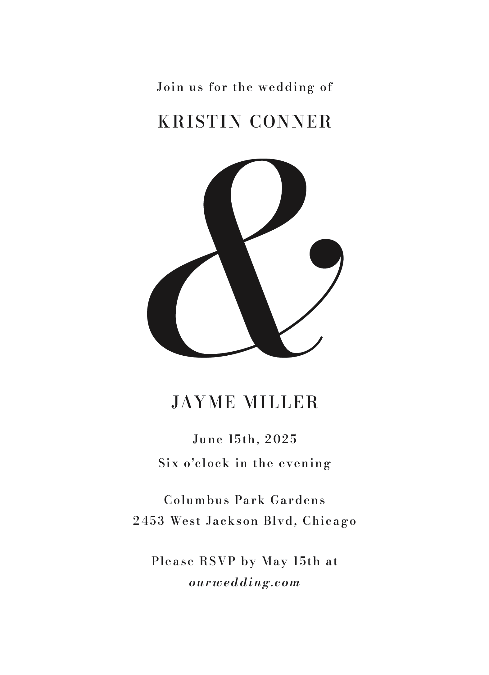 Big Italic Invite