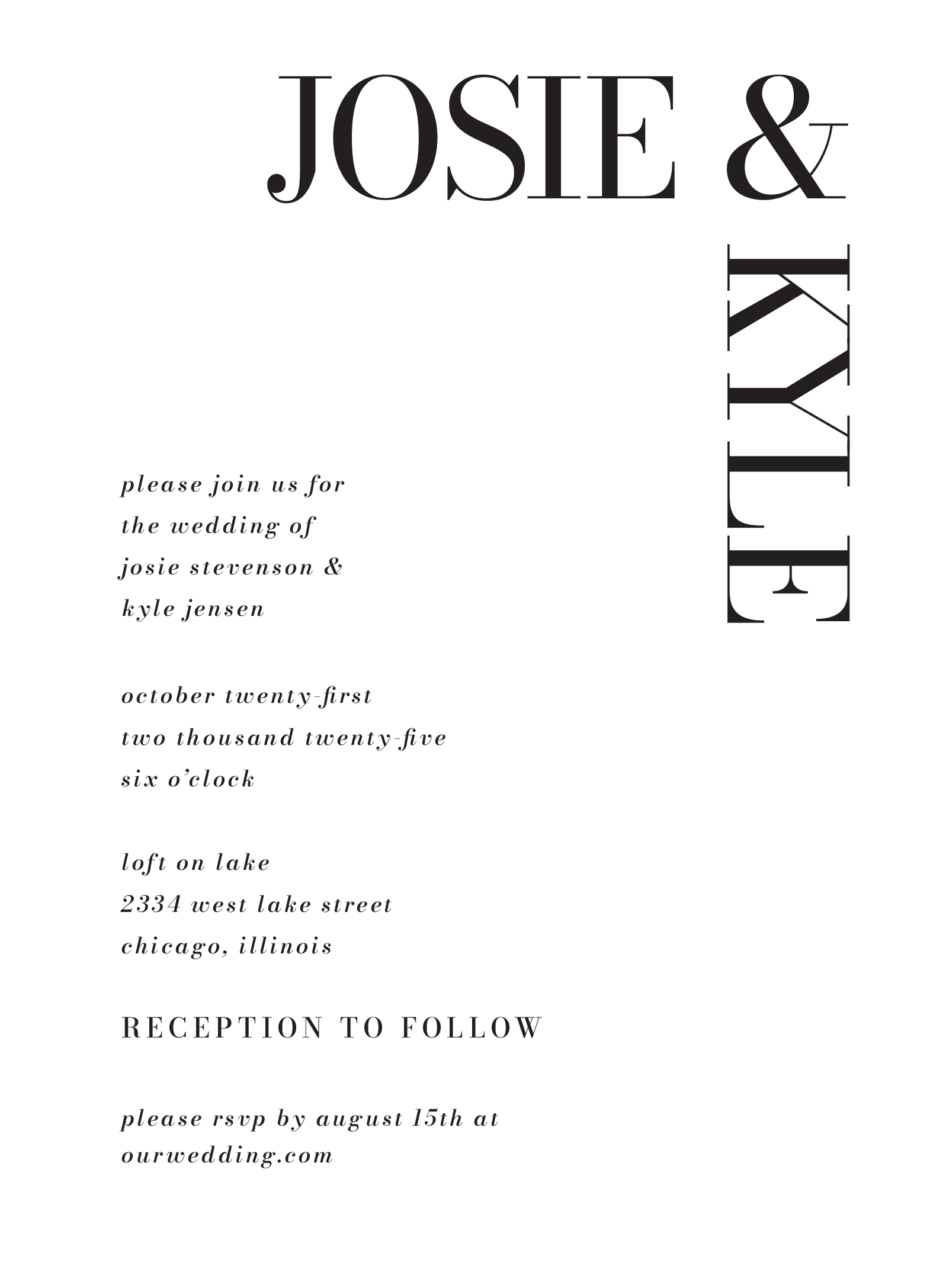 Corner Text Invite