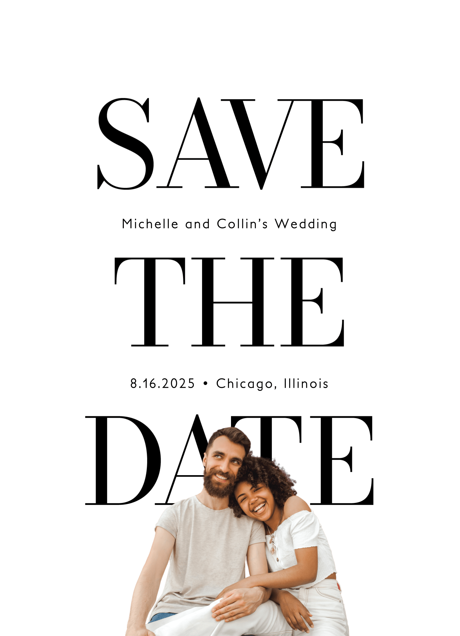 Stacked Text Save The Date