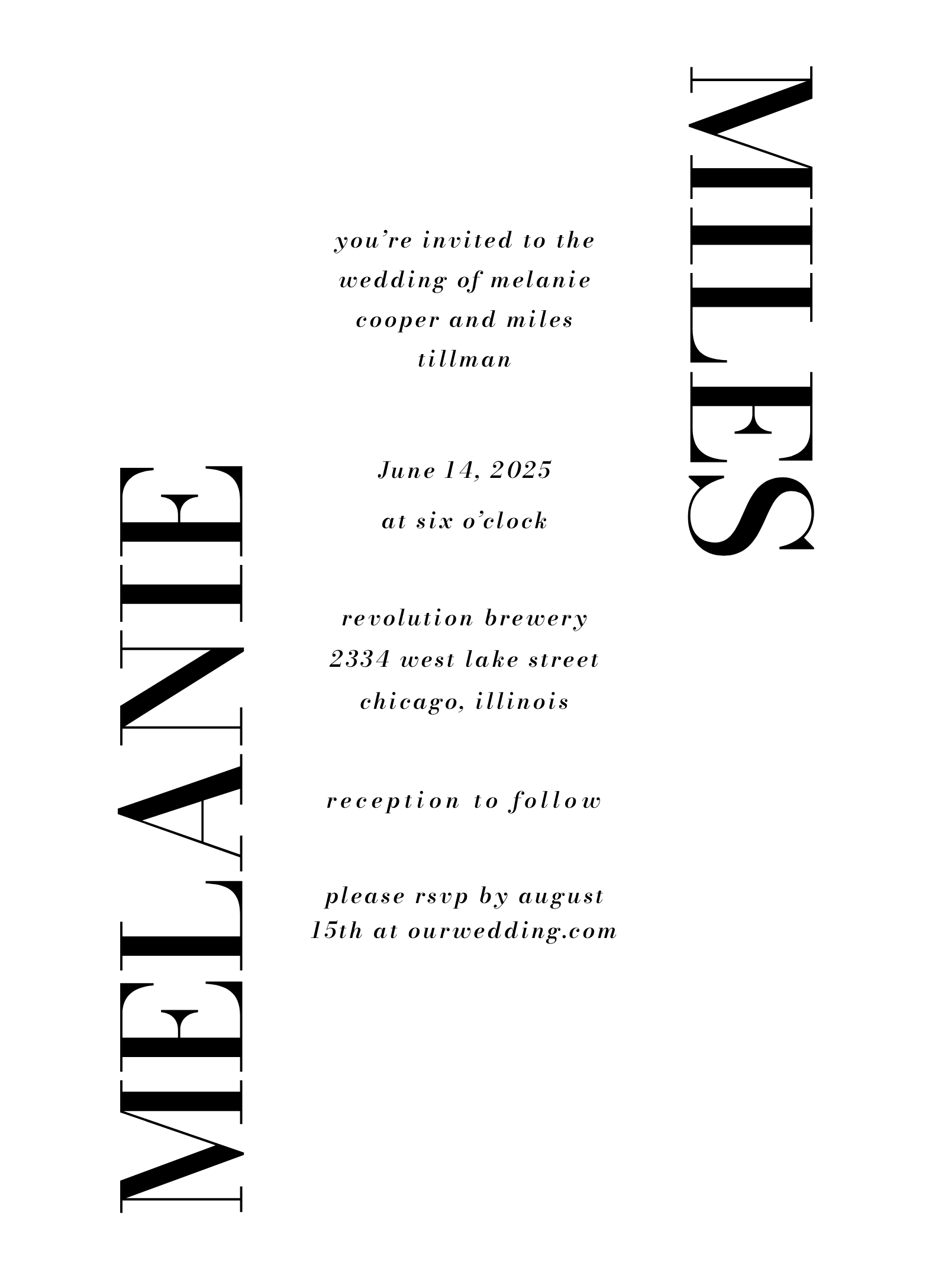 Vertical Text Invite