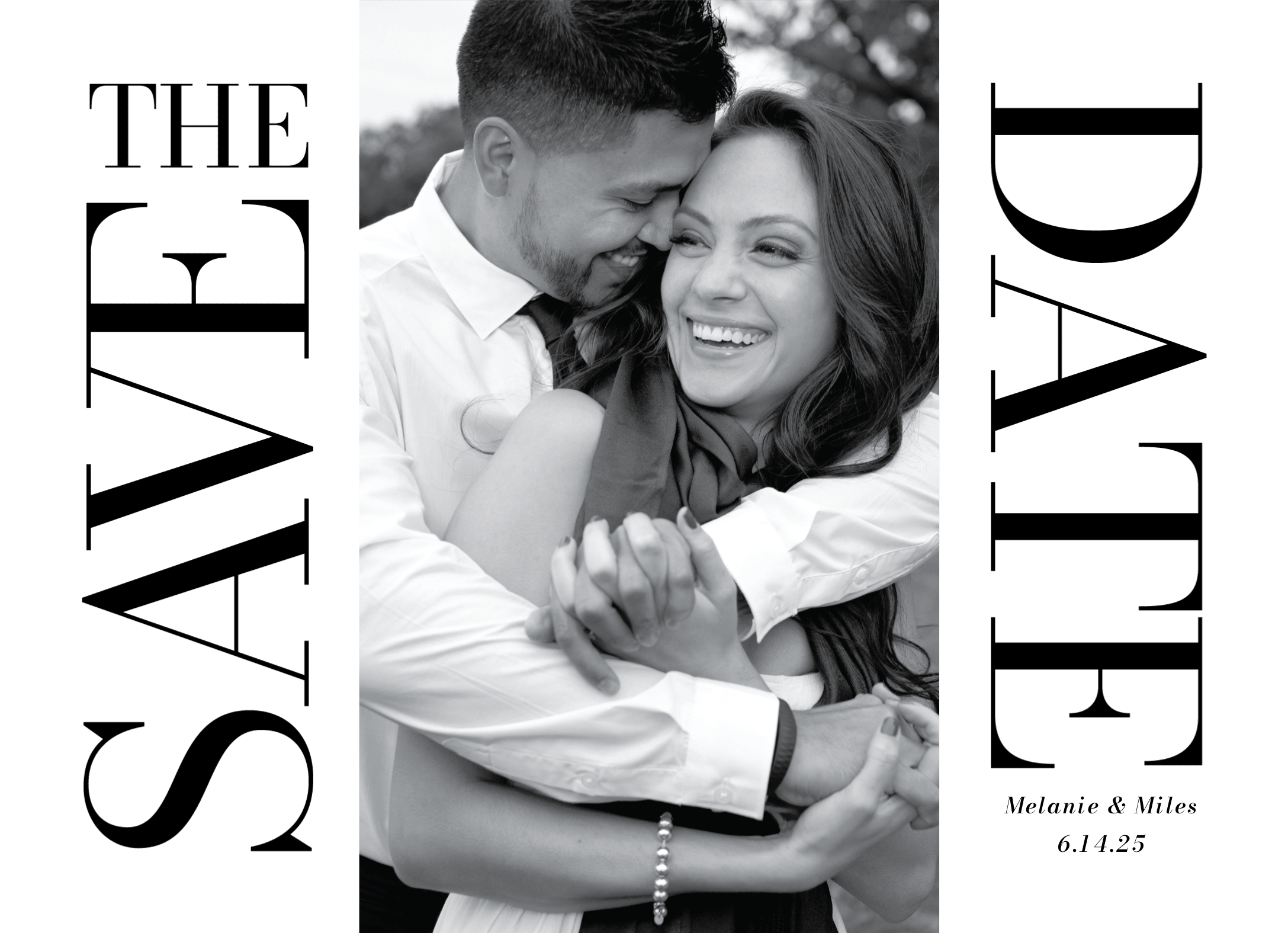 Vertical Text Save The Date