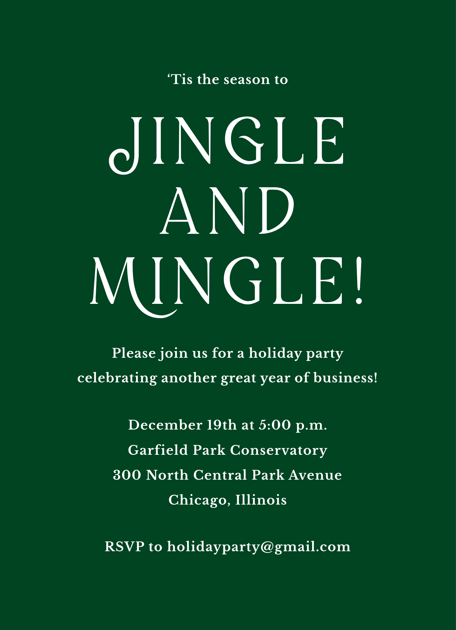 Jingle And Mingle Invite