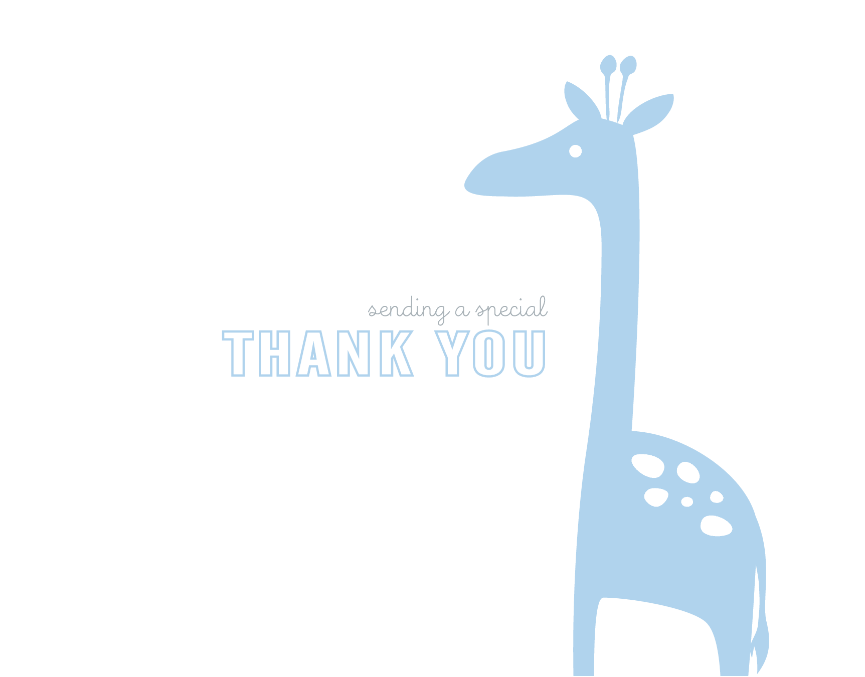 Thank You Giraffe Blue