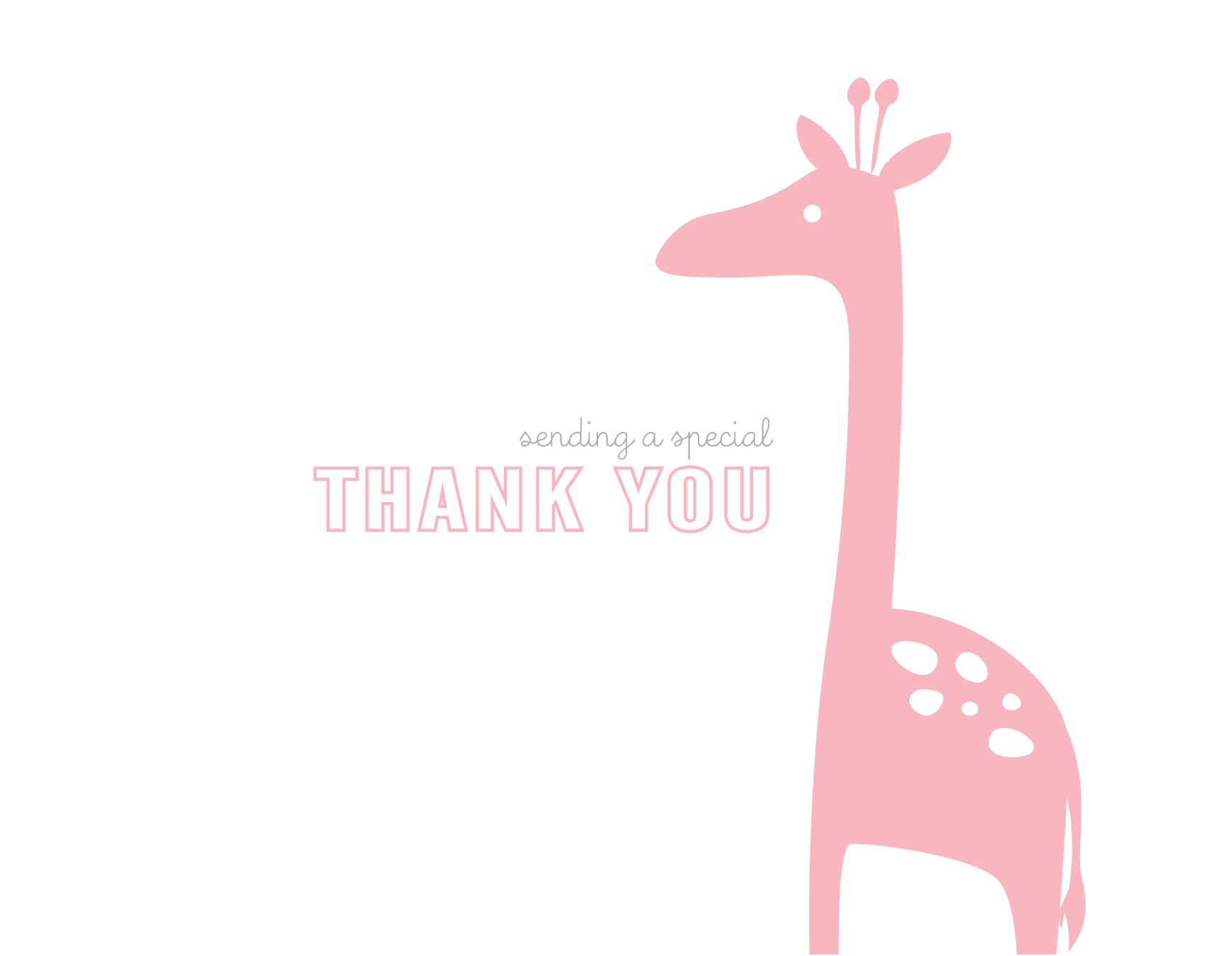 Thank You Giraffe Pink
