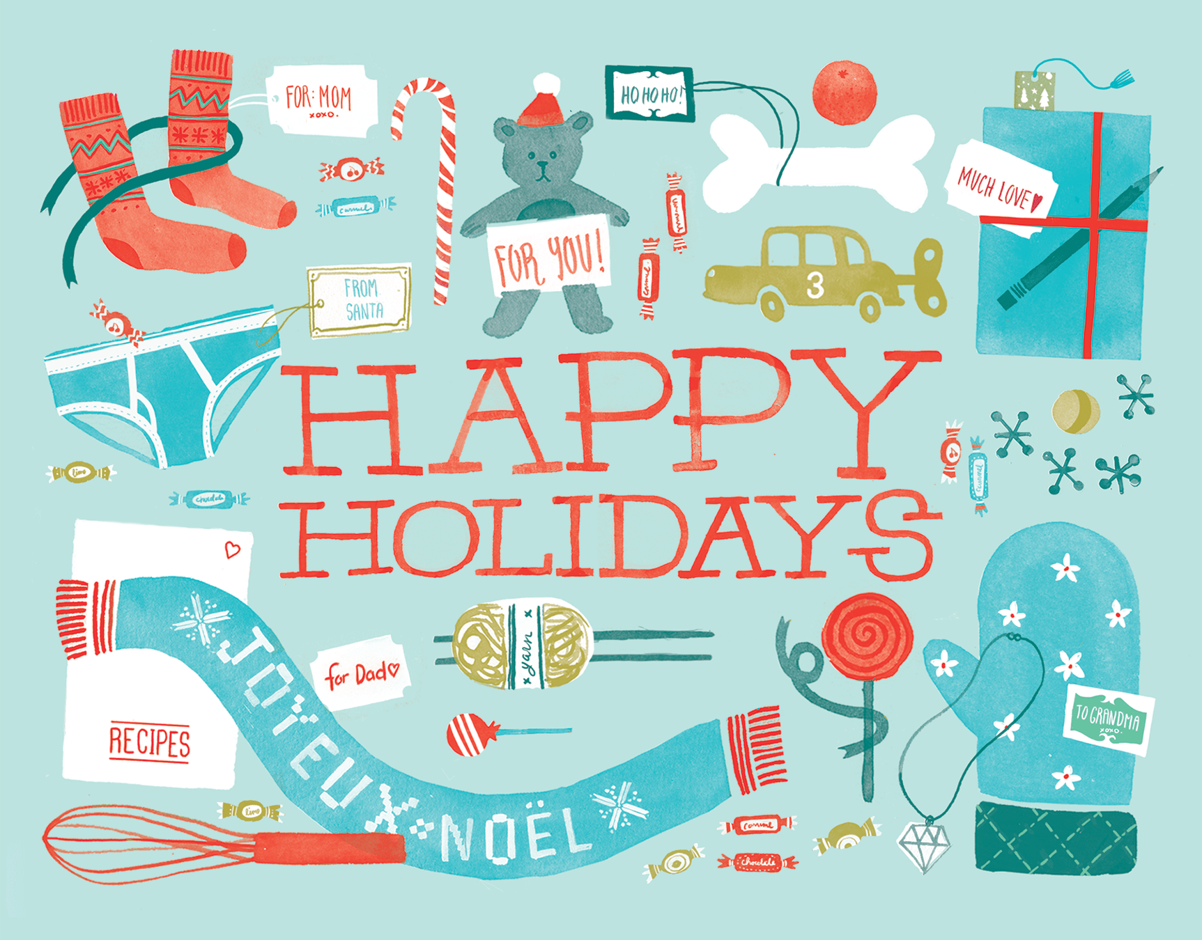 Happy Holidays Blue