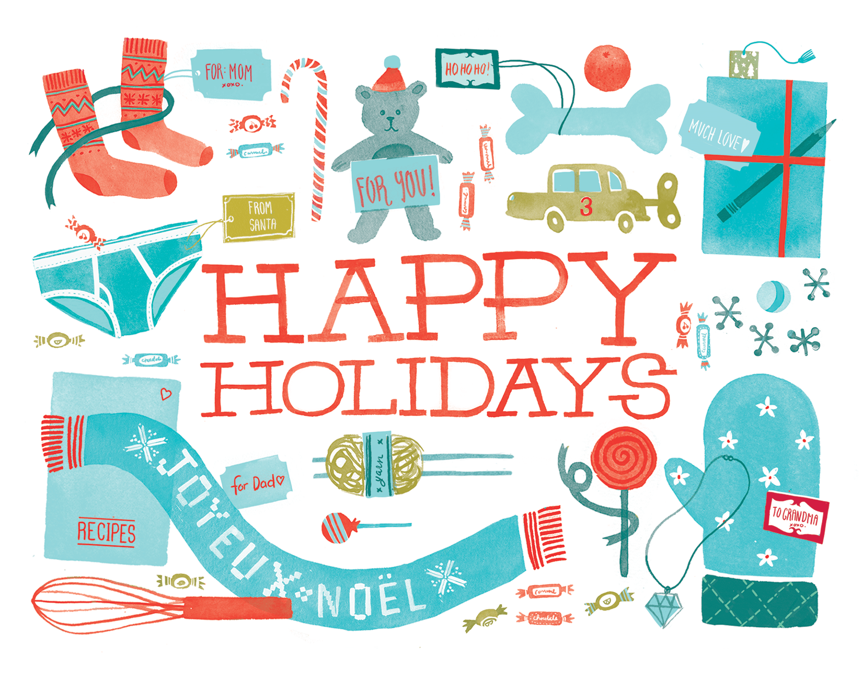 Happy Holidays White