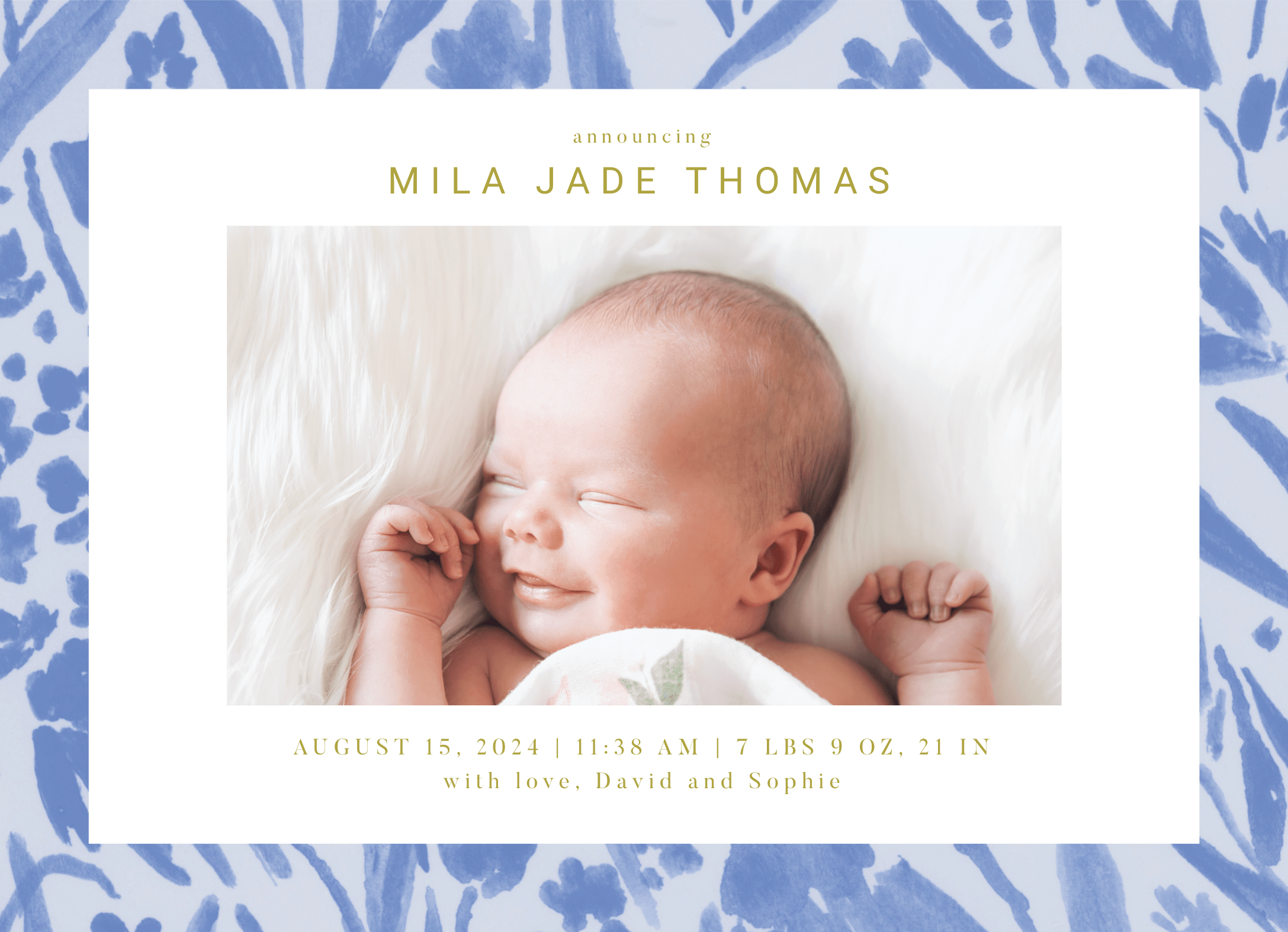 Prairie Flower Baby Announcement