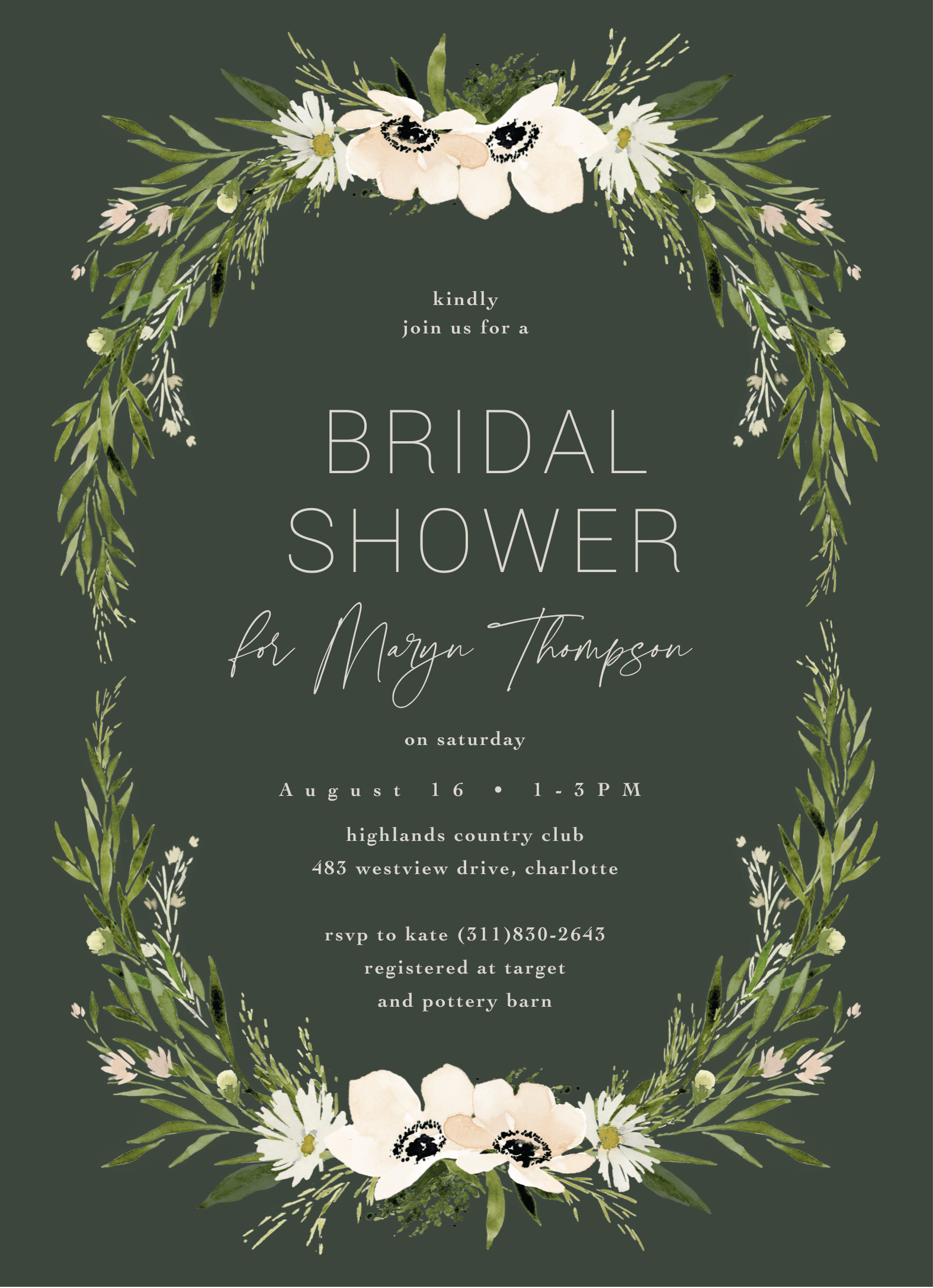 Botanikos Bridal Shower Green