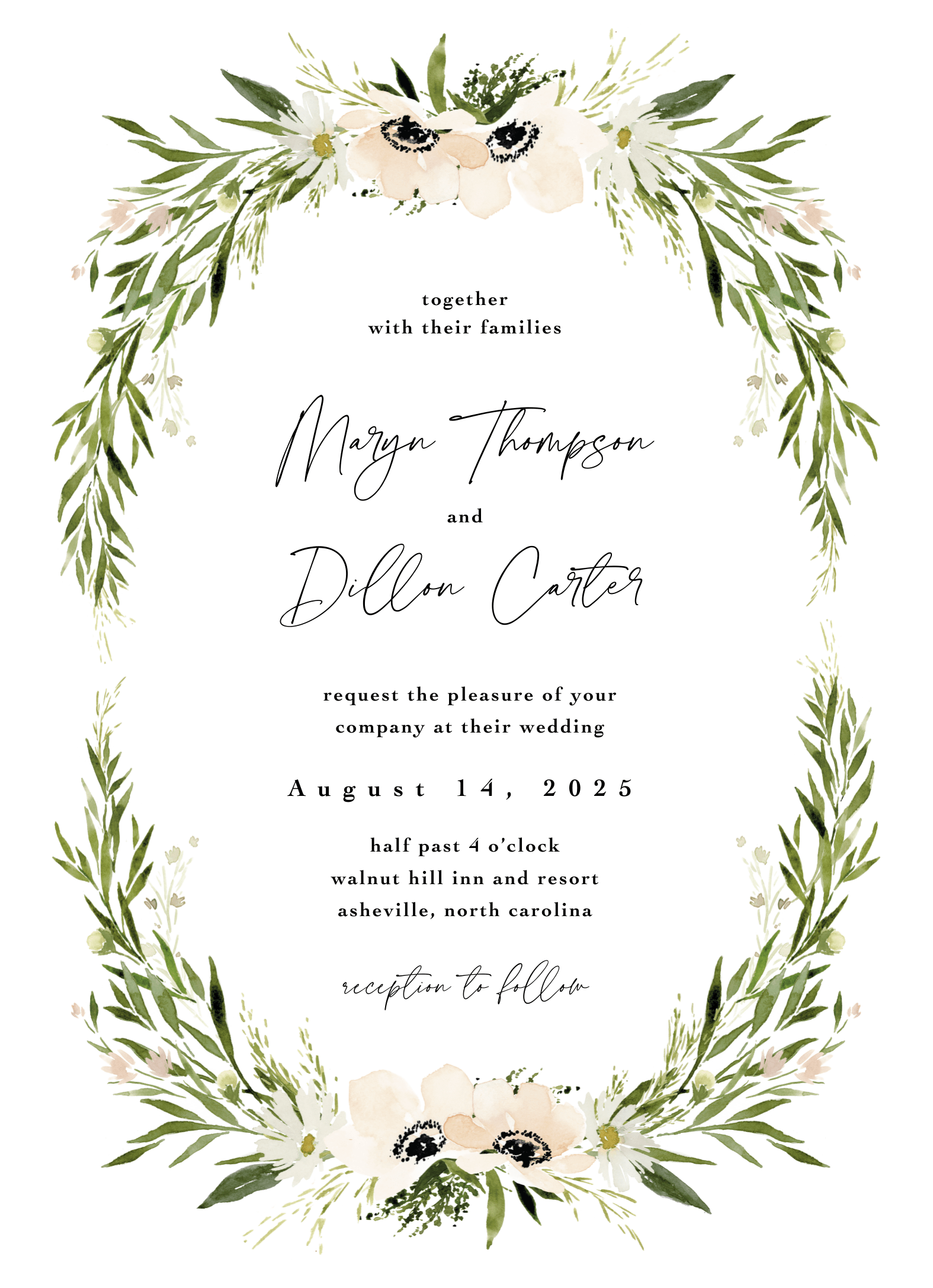 Botanikos Wedding Invite