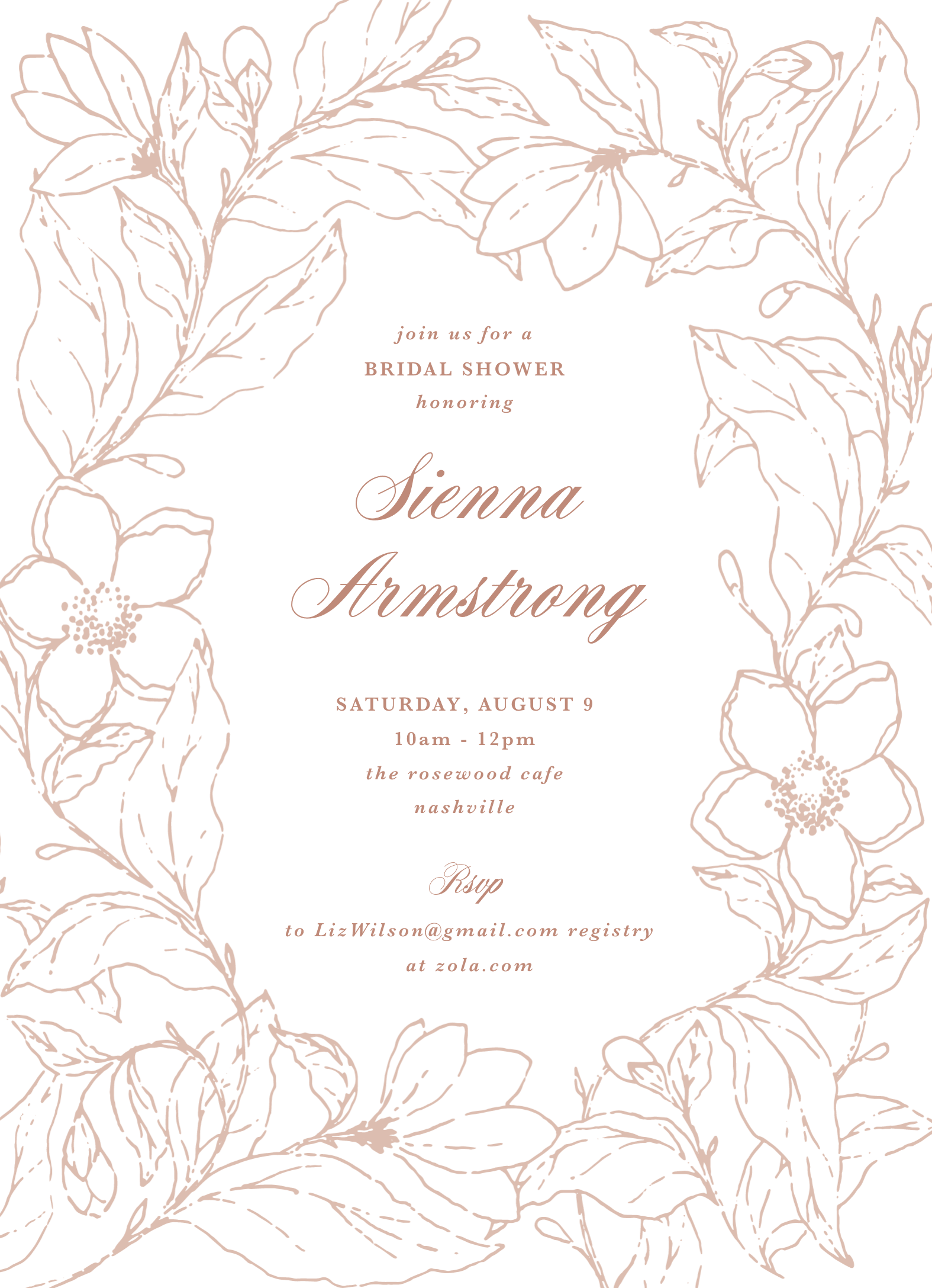 Perennial Bridal Shower Invite